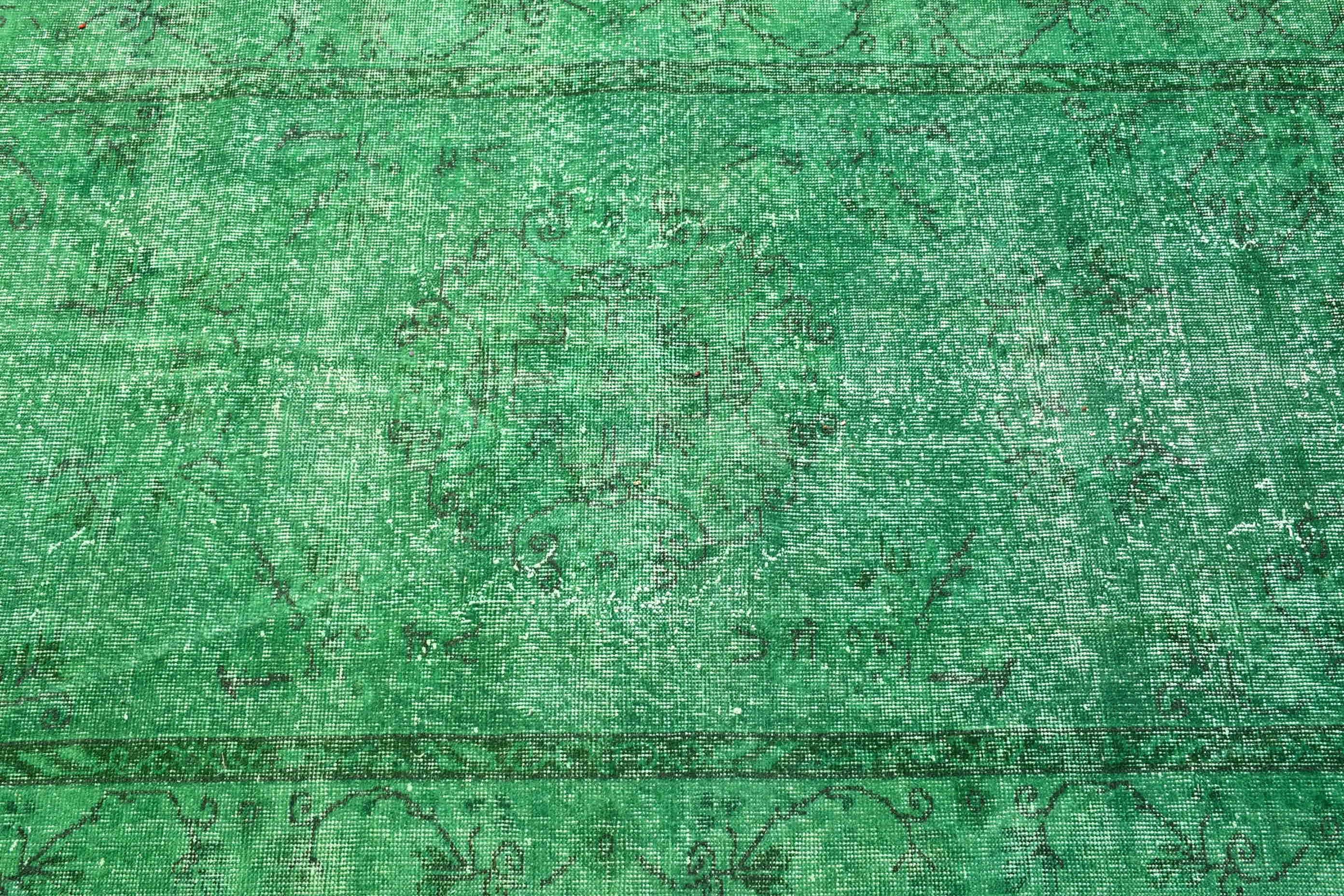 Home Decor Rugs, Turkish Rugs, Bedroom Rugs, Kitchen Rug, Bohemian Rugs, Moroccan Rug, Vintage Rug, 3.8x6.1 ft Accent Rugs, Green Wool Rug