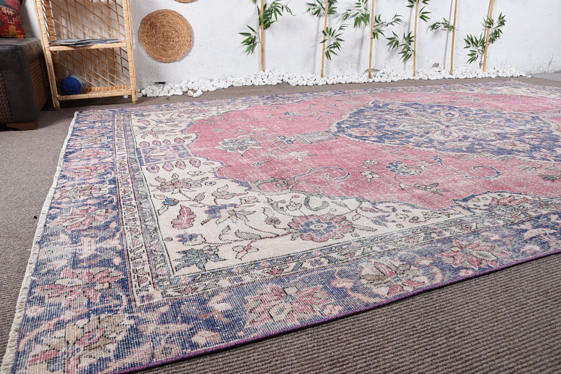 Fas Halıları, Yemek Odası Halısı, Ev Dekorasyonu Halısı, Türk Halısı, 7.4x11.8 ft Büyük Boy Halılar, Vintage Halı, Yemek Odası Halıları, Oturma Odası Halısı