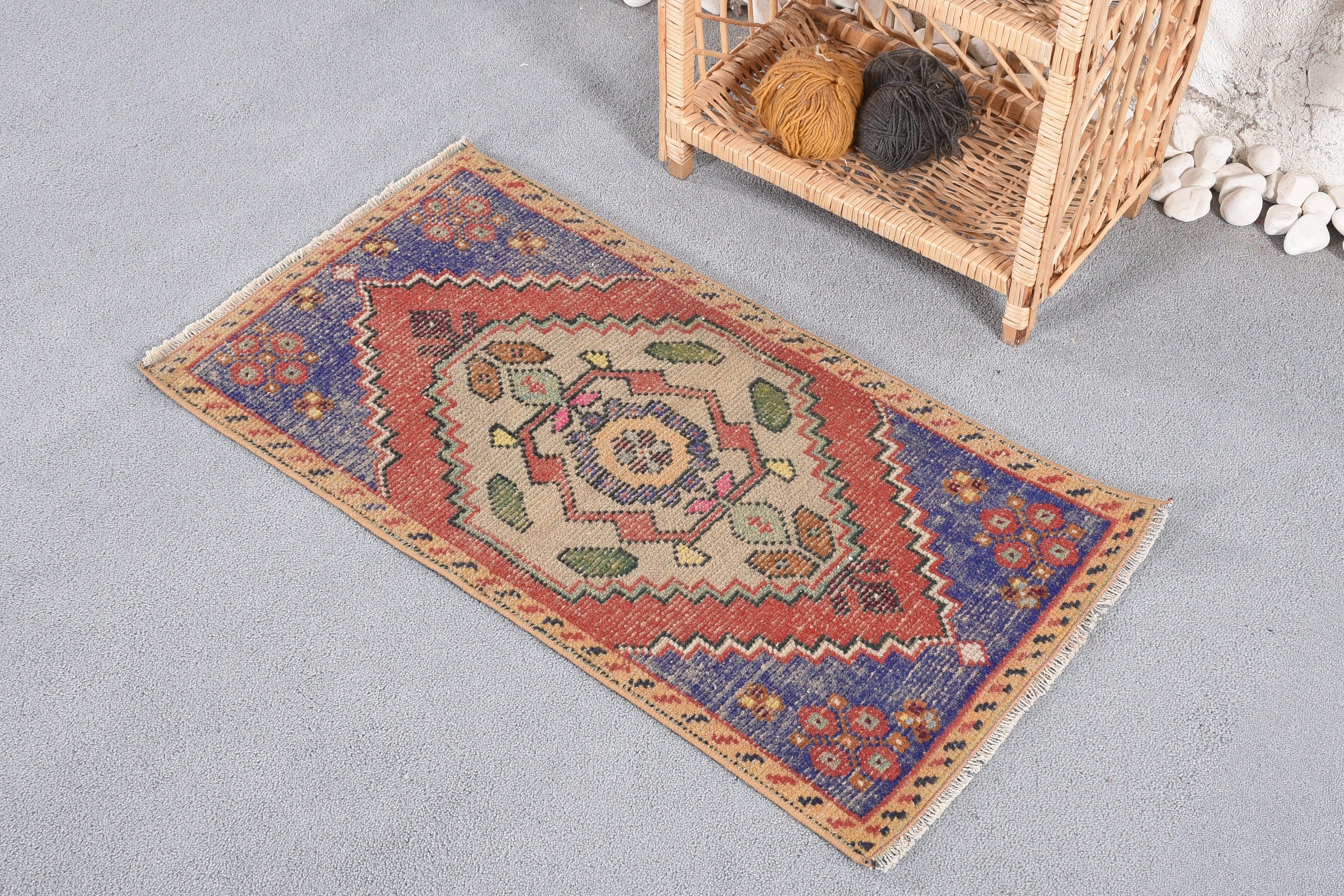 1.6x3.1 ft Small Rugs, Wool Rug, Wall Hanging Rug, Red Bedroom Rugs, Aesthetic Rugs, Bathroom Rugs, Vintage Rug, Antique Rugs, Turkish Rug