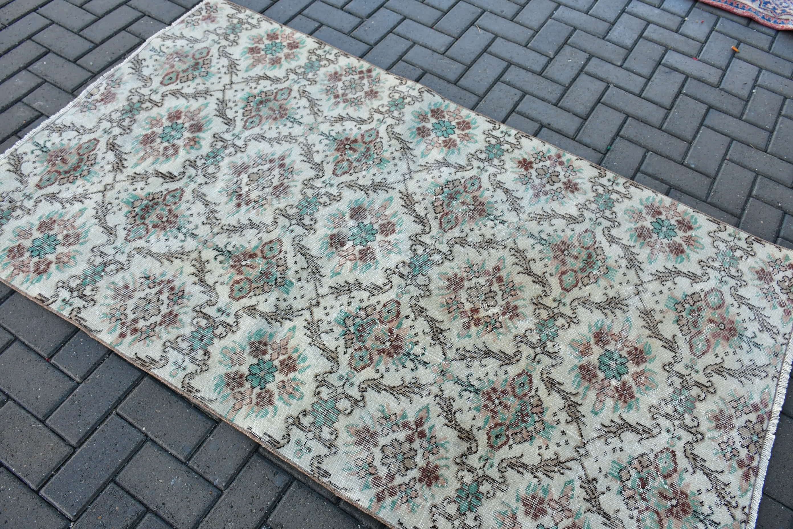 3.8x6.6 ft Area Rugs, Turkish Rug, Indoor Rugs, Vintage Rugs, Bedroom Rug, Moroccan Rugs, Dorm Rug, Nursery Rug, Beige Home Decor Rugs