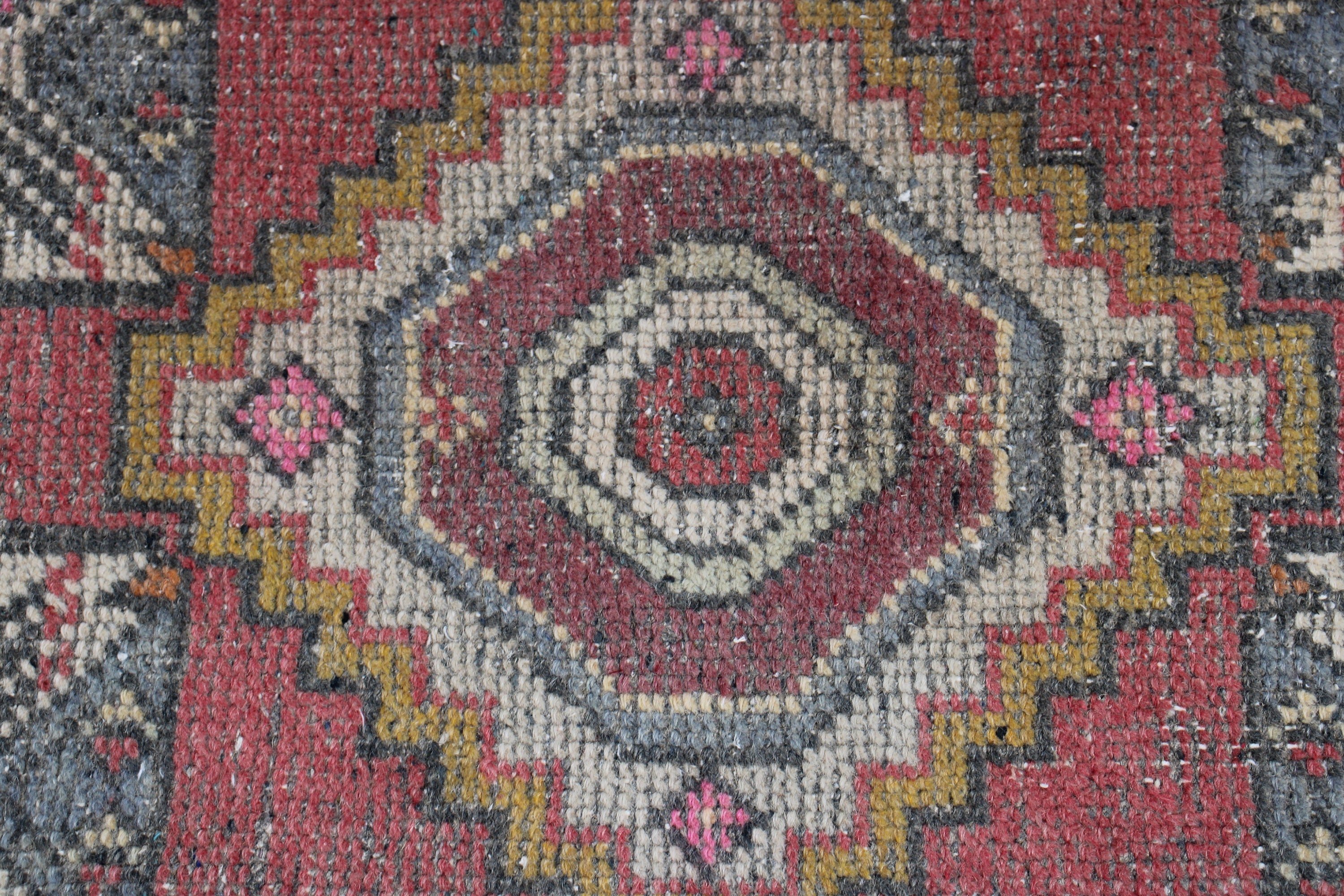 1.2x2.6 ft Small Rugs, Anatolian Rugs, Red Floor Rugs, Kitchen Rugs, Vintage Rug, Nursery Rug, Turkish Rug, Organic Rugs, Statement Rug