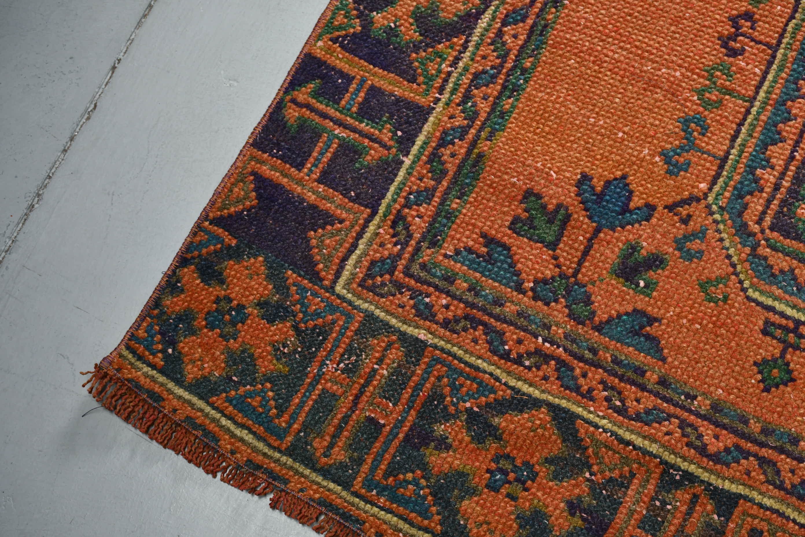 Hallway Rug, 4x10.7 ft Runner Rug, Outdoor Rug, Kitchen Rugs, Turkish Rug, Orange Oriental Rug, Antique Rug, Vintage Rugs, Bedroom Rugs