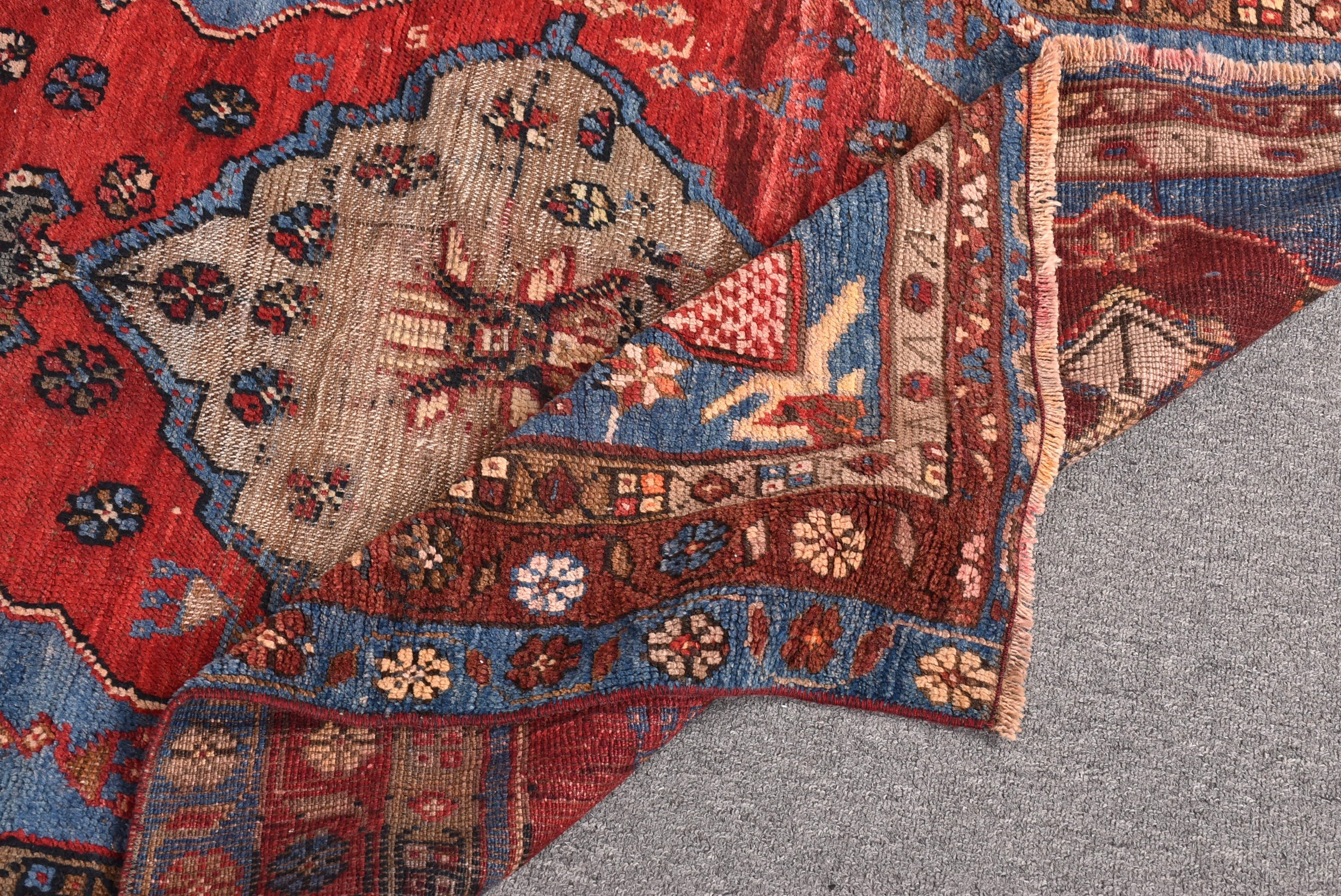 Vintage Rugs, Floor Rug, Artistic Rug, Turkish Rugs, Modern Rug, Bedroom Rug, Red Flatweave Rug, Nursery Rugs, 3.4x4.7 ft Accent Rugs