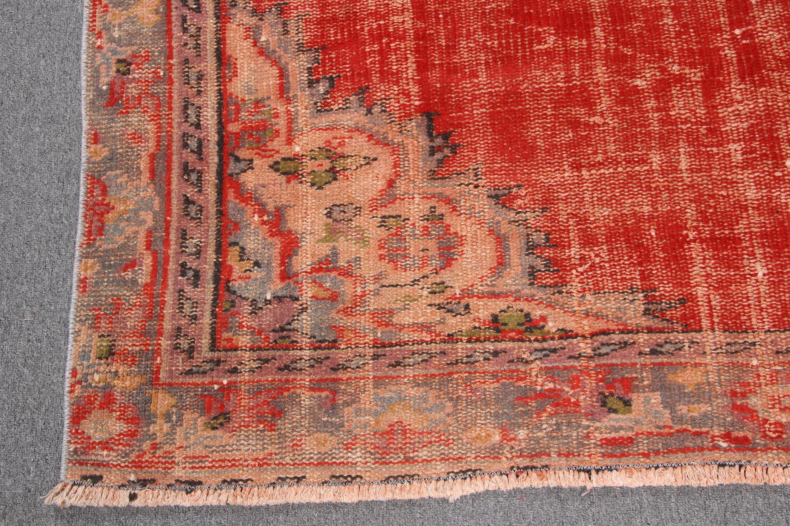 4.9x8.8 ft Large Rug, Turkish Rugs, Large Oushak Rug, Salon Rug, Handwoven Rug, Vintage Rug, Rugs for Salon, Red Handwoven Rugs, Cool Rug