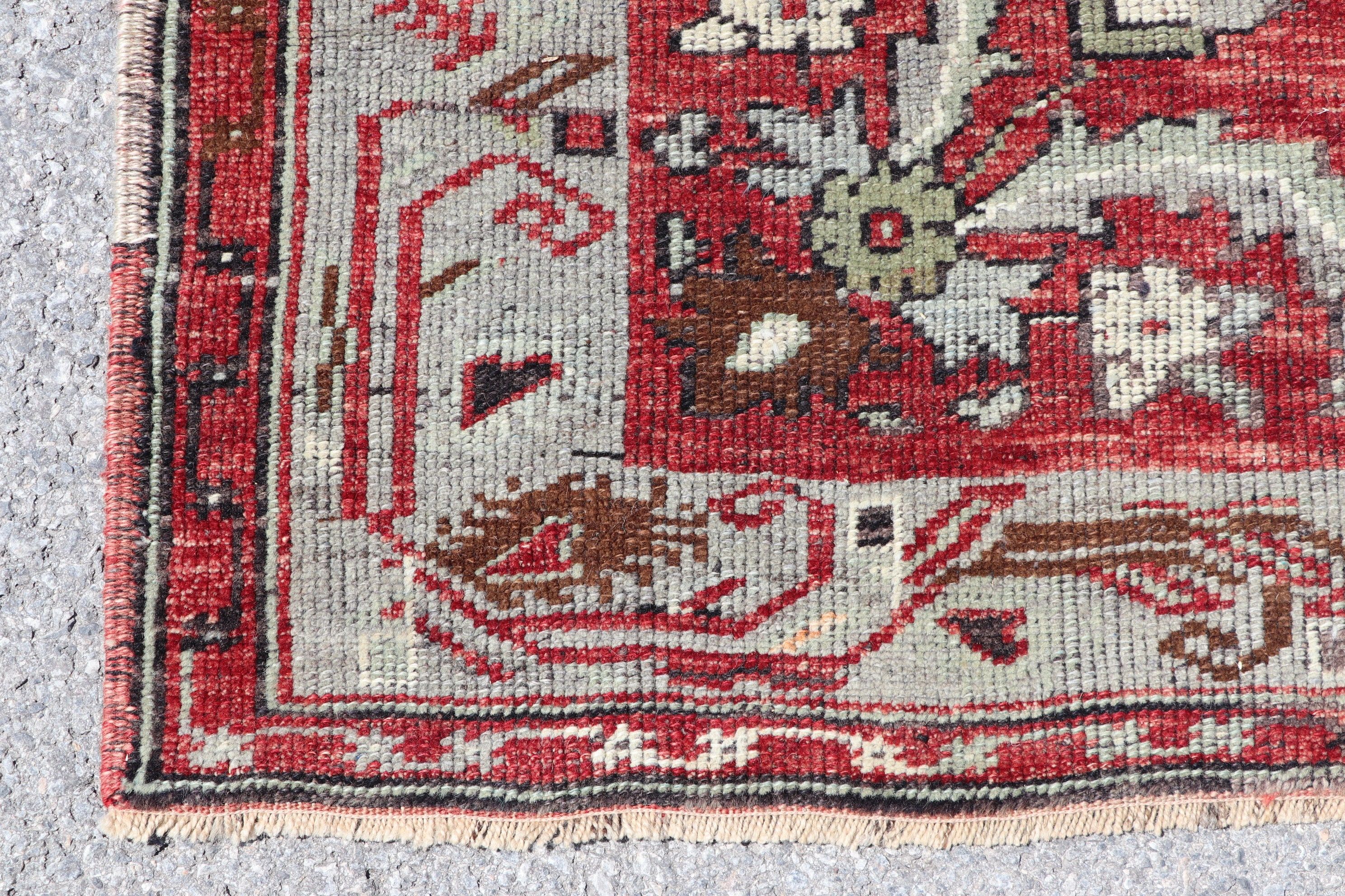 Vintage Decor Rugs, Vintage Rug, Bedroom Rug, Kitchen Rug, Turkish Rug, Red  4.1x8 ft Area Rug, Oushak Rug, Rugs for Floor