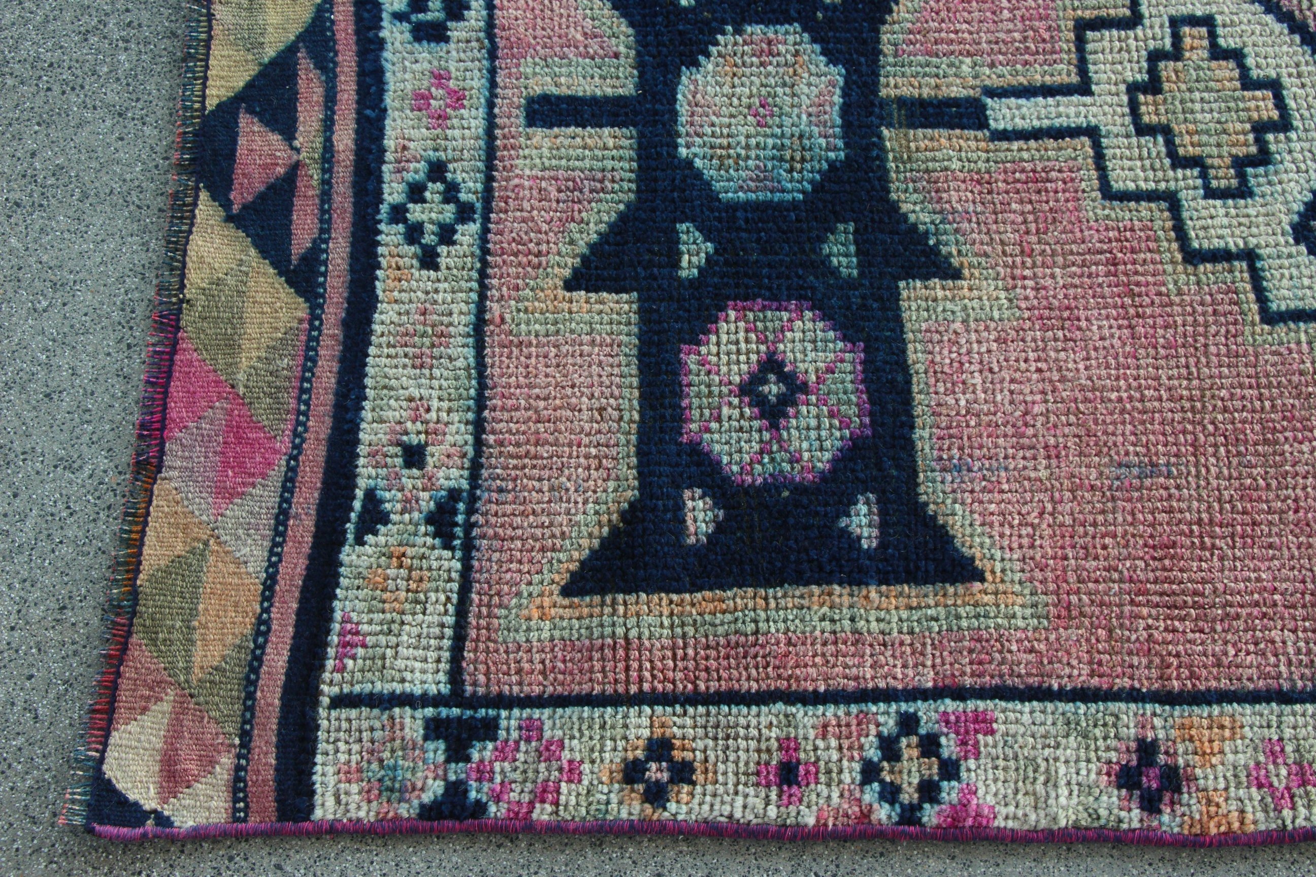 Pink Antique Rug, Turkish Rugs, Vintage Rug, Corridor Rug, Traditional Rugs, Hallway Rug, 3.1x11 ft Runner Rug, Statement Rugs, Neutral Rug