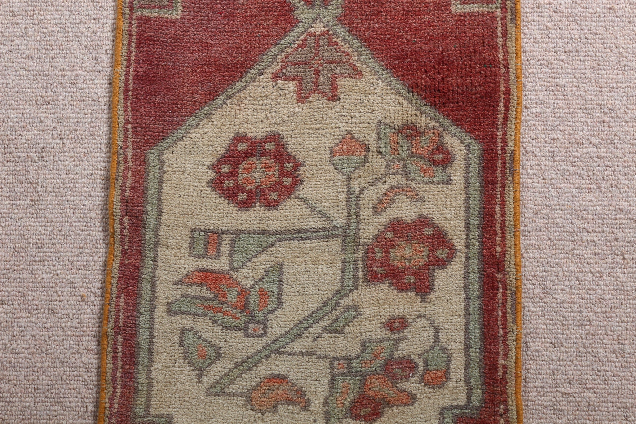 Turkish Rug, Vintage Rugs, Anatolian Rug, Red Oriental Rugs, Home Decor Rugs, Kitchen Rug, 1.2x2.3 ft Small Rug, Old Rug, Wall Hanging Rugs