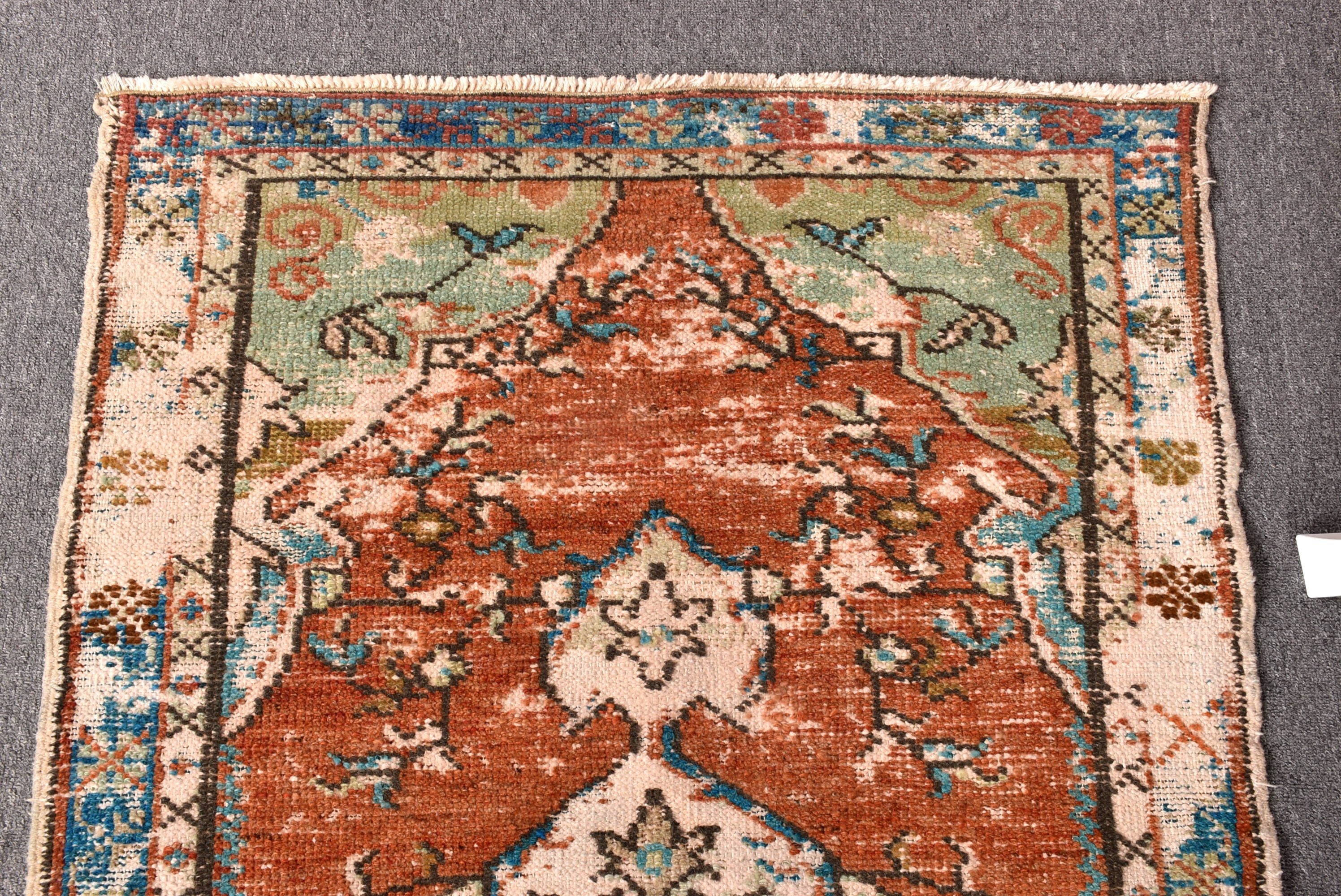 Cool Rug, Vintage Rug, Kitchen Rug, 2.8x5.2 ft Small Rugs, Turkish Rugs, Floor Rugs, Home Decor Rugs, Orange Statement Rugs, Car Mat Rugs