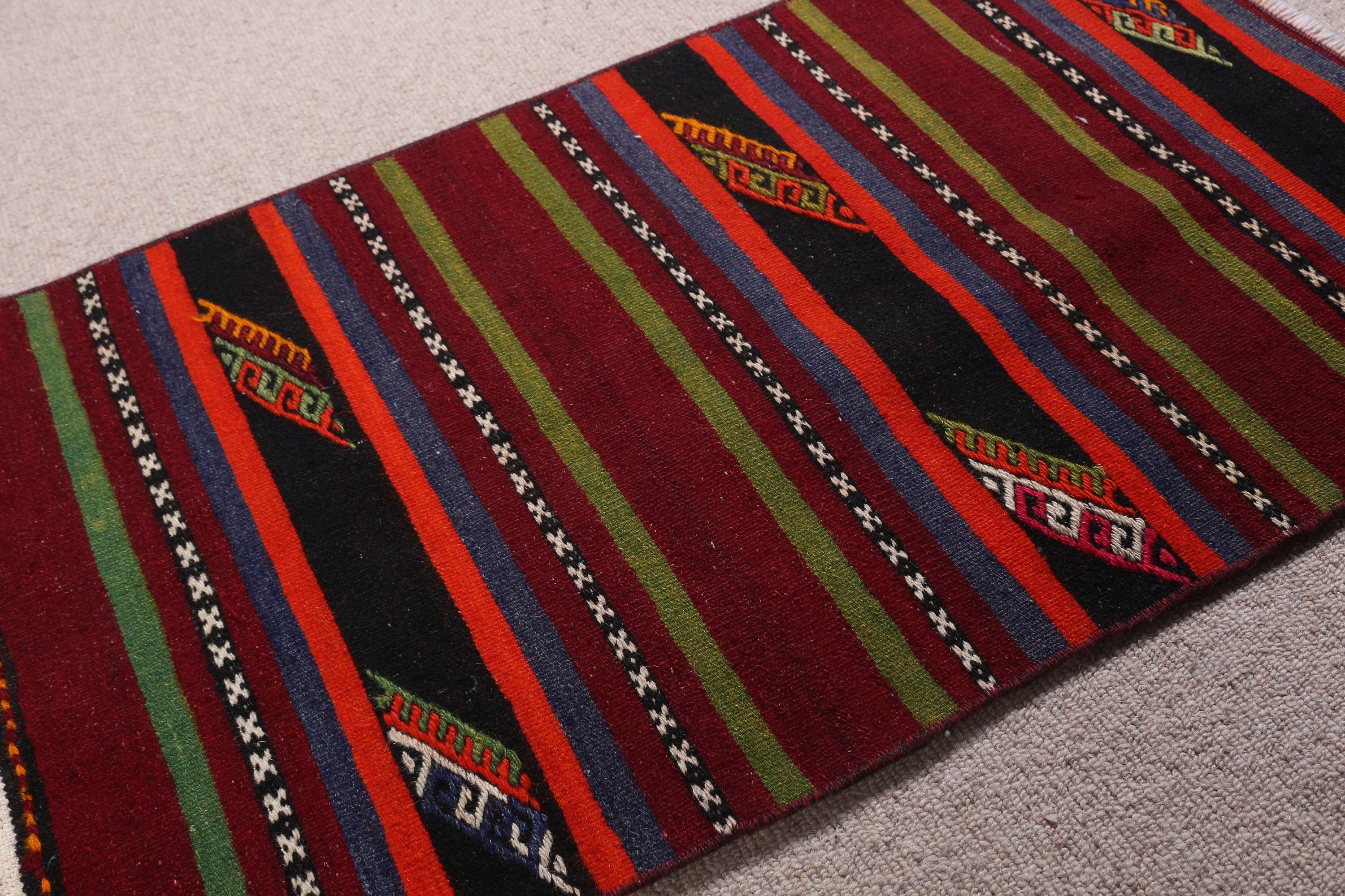 Yatak Odası Halısı, Kilim, Gökkuşağı Anadolu Halısı, 1.7x2.9 ft Küçük Halı, Türk Halısı, Oryantal Halı, Araba Paspas Halısı, Anadolu Halıları, Vintage Halılar