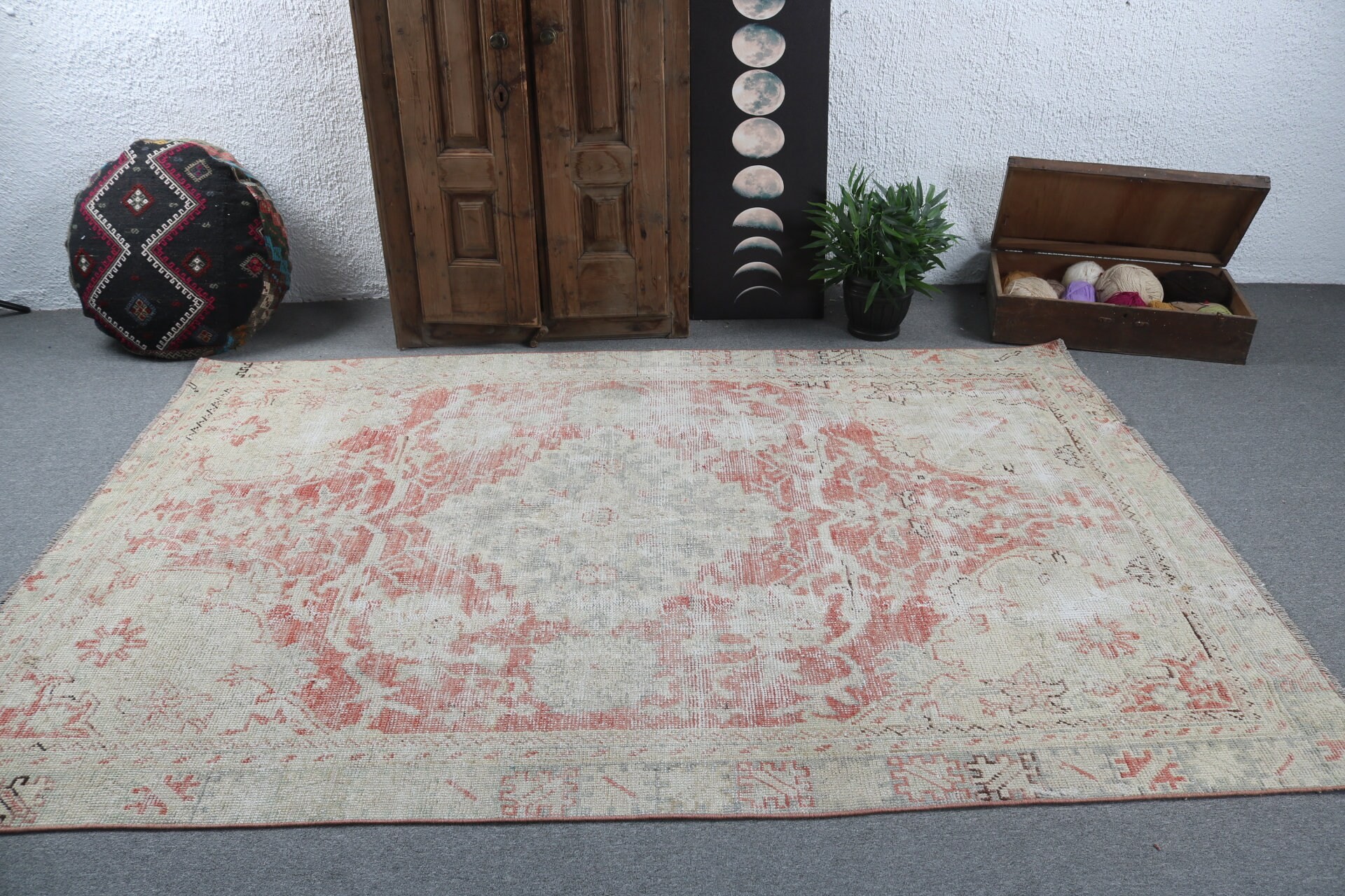 Modern Halı, Yemek Odası Halıları, Yeşil Nötr Halılar, Yer Halısı, Büyük Boho Halıları, Vintage Halılar, 5,6x8,4 ft Büyük Halılar, Boho Halıları, Türk Halıları