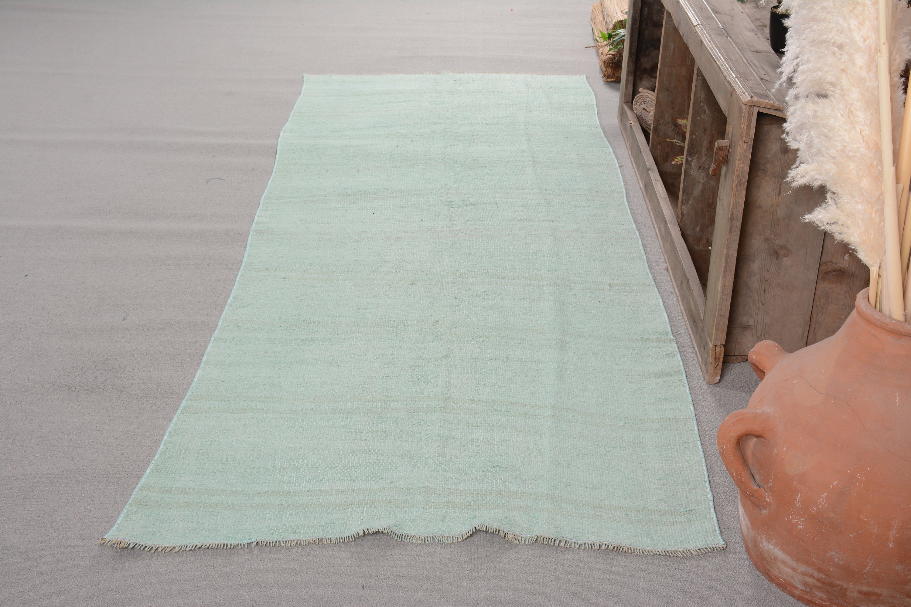 Cool Rug, Bedroom Rugs, Green Antique Rugs, Vintage Rug, Rugs for Kitchen, Kitchen Rug, Corridor Rugs, 3.5x9.4 ft Runner Rugs, Turkish Rug