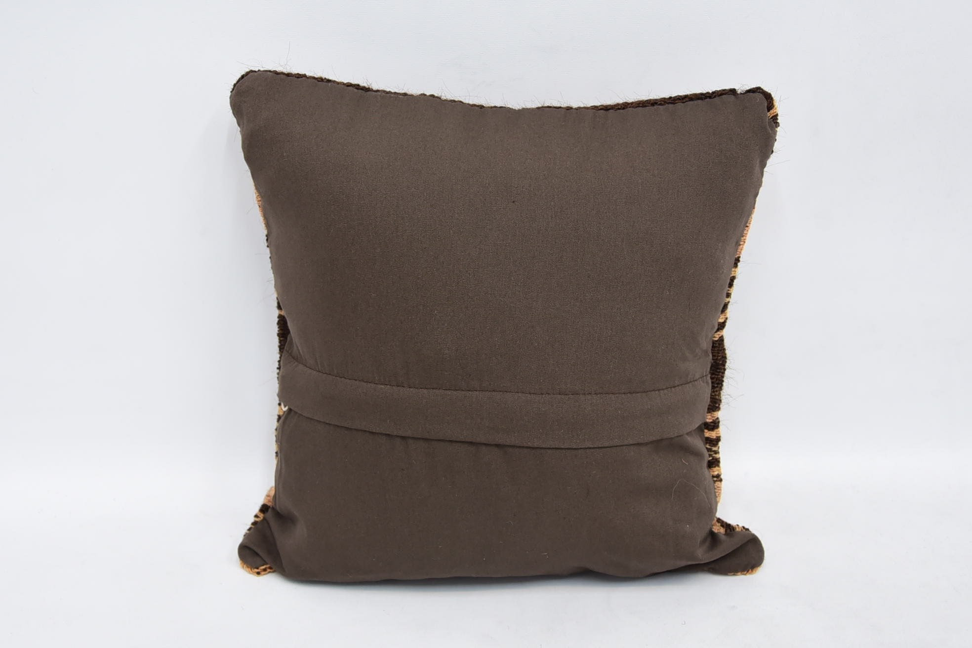 Neutral Throw Cushion Cover, Kilim Pillow, 12"x12" Brown Cushion Cover, Throw Kilim Pillow, Handmade Kilim Cushion