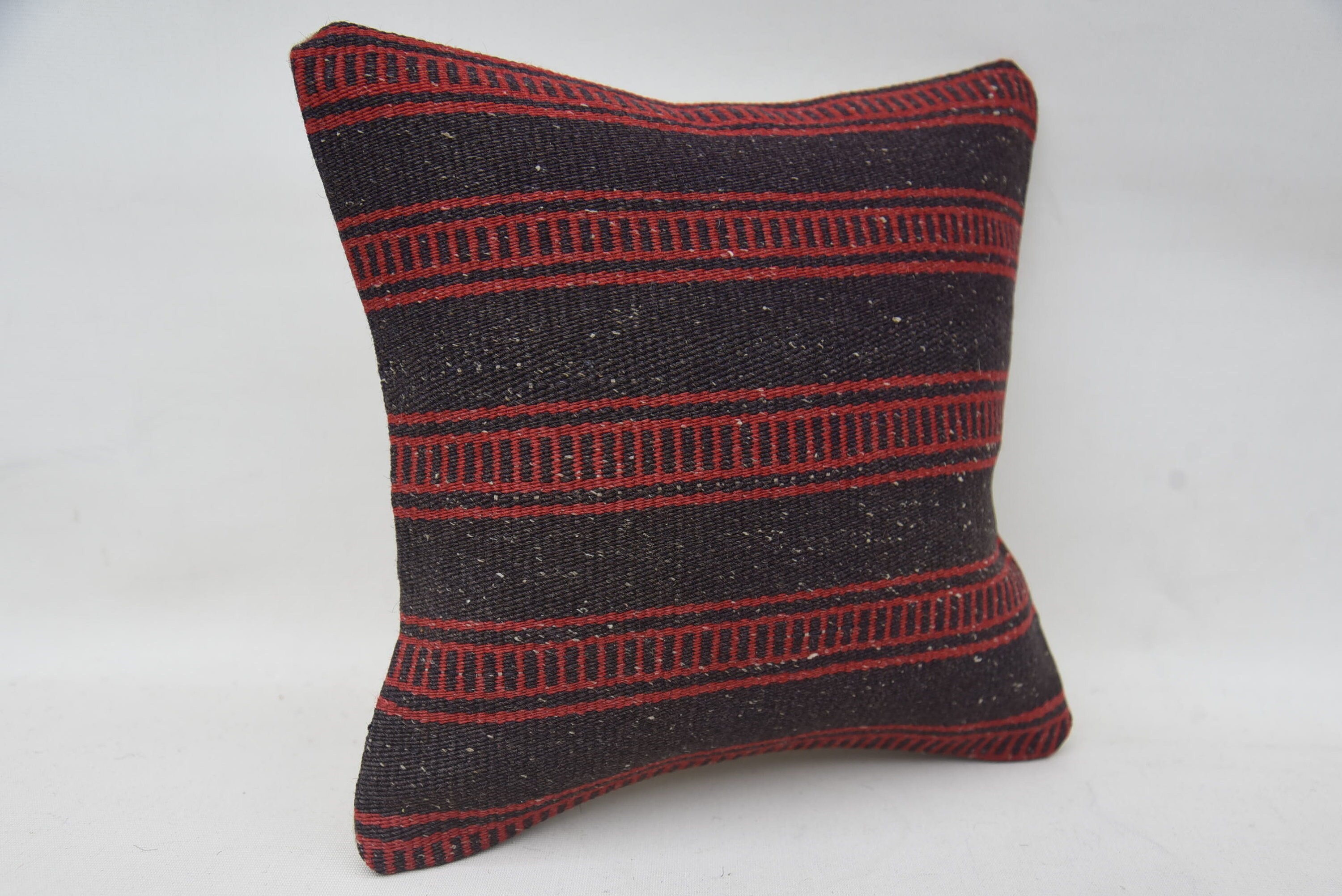 Outdoor Bolster Pillow Sham, 12"x12" Red Cushion Cover, Home Decor Pillow, Handmade Kilim Cushion, Retro Pillow Case, Vintage Kilim Pillow