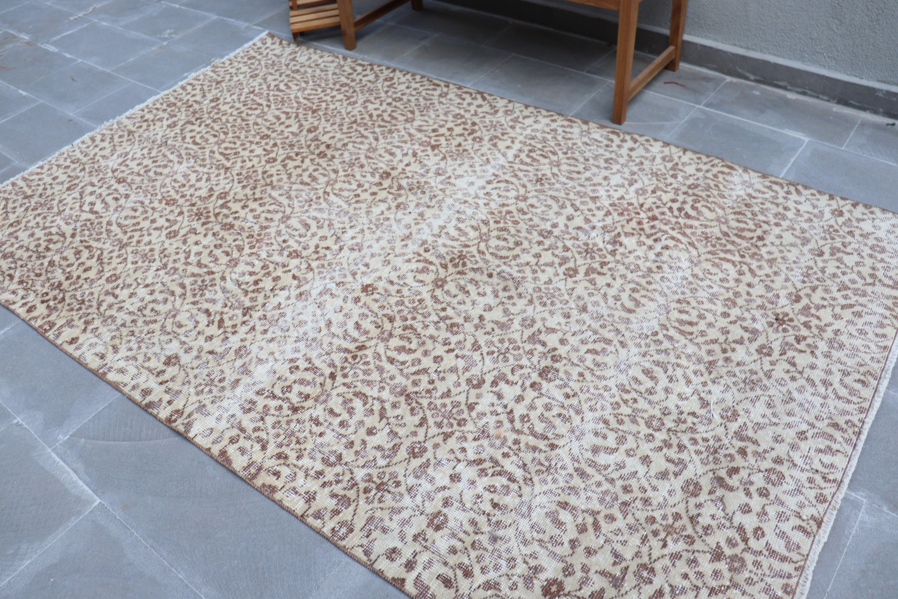 Living Room Rug, Rugs for Dining Room, Vintage Rug, Beige Bedroom Rugs, Antique Rugs, 5.2x8.6 ft Large Rug, Floor Rugs, Turkish Rugs