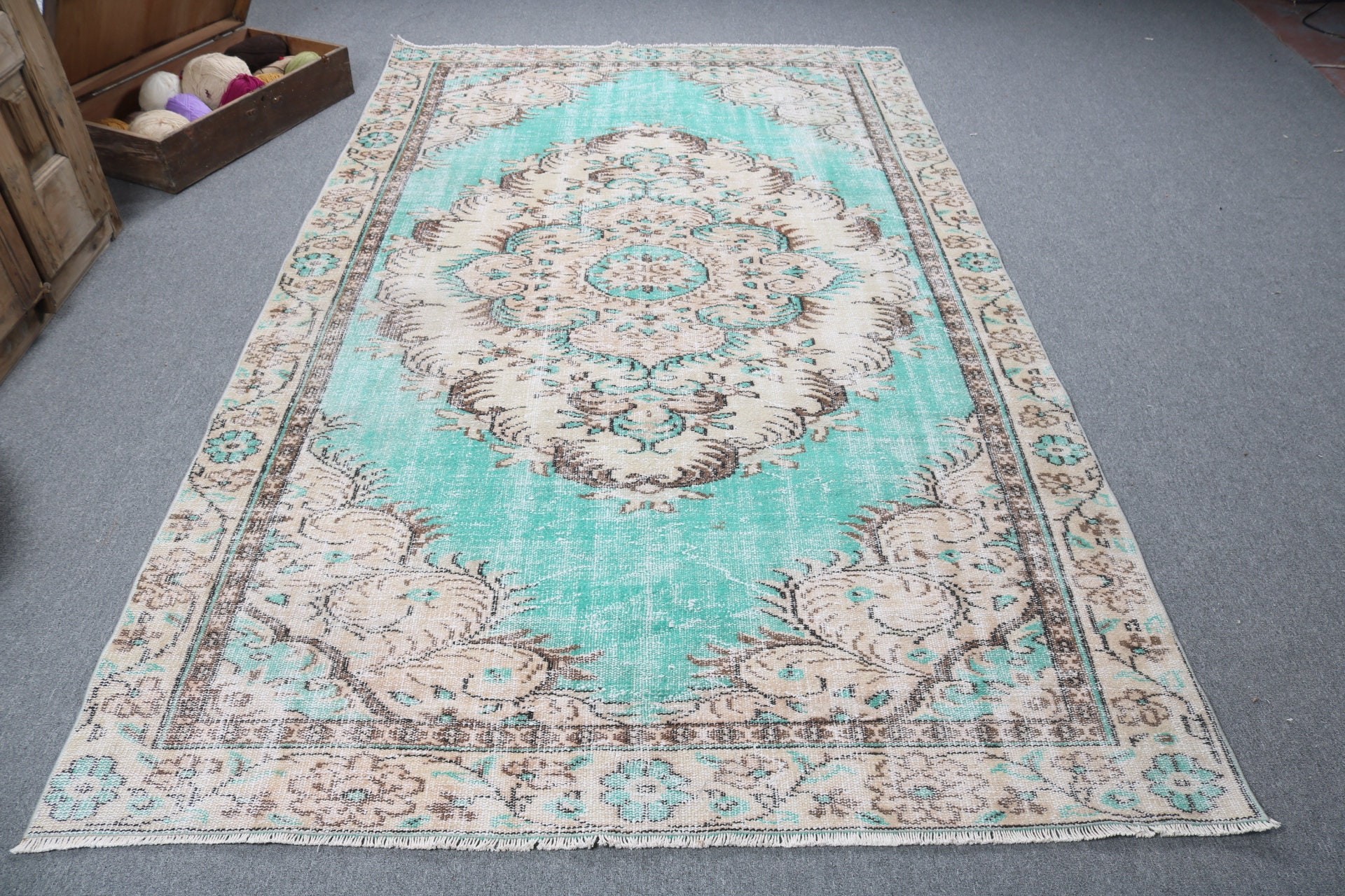 Türk Halısı, Oturma Odası Halıları, Vintage Halı, Havalı Halılar, Oushak Halıları, Büyük Boho Halısı, Bej Nötr Halısı, Tribal Halıları, 5,5x9,2 ft Büyük Halılar