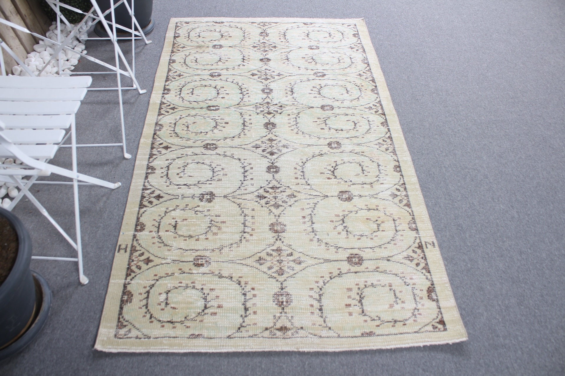 Nursery Rug, Moroccan Rug, Beige Kitchen Rug, 3.6x6.4 ft Accent Rug, Kitchen Rug, Vintage Rugs, Bedroom Rug, Rugs for Kitchen, Turkish Rug