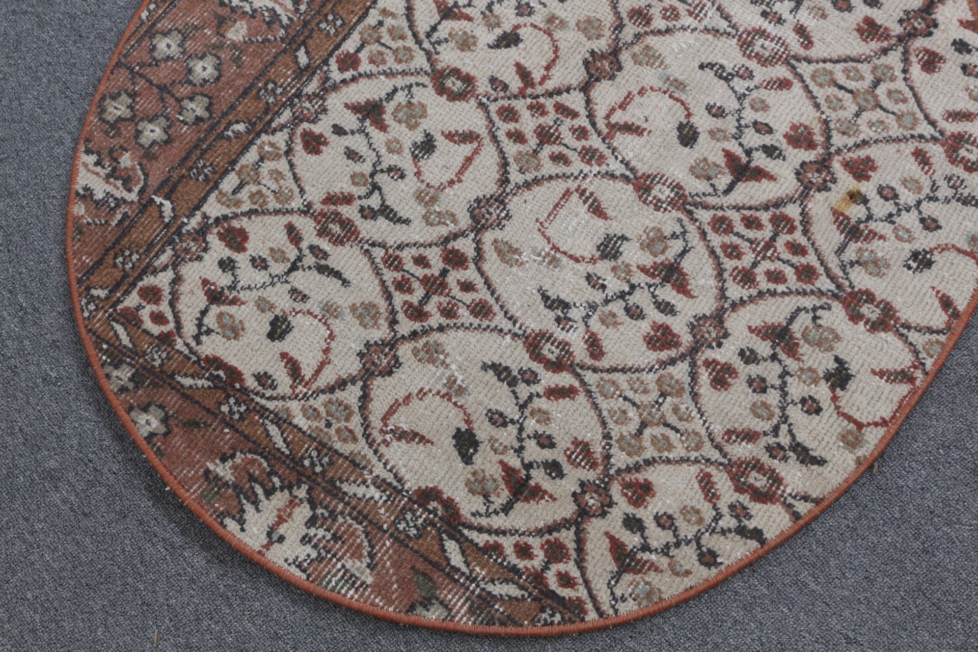 Floor Rugs, Nursery Rugs, 2.5x2.8 ft Small Rugs, Vintage Rugs, Door Mat Rug, Moroccan Rug, Turkish Rug, Muted Rug, Brown Home Decor Rug