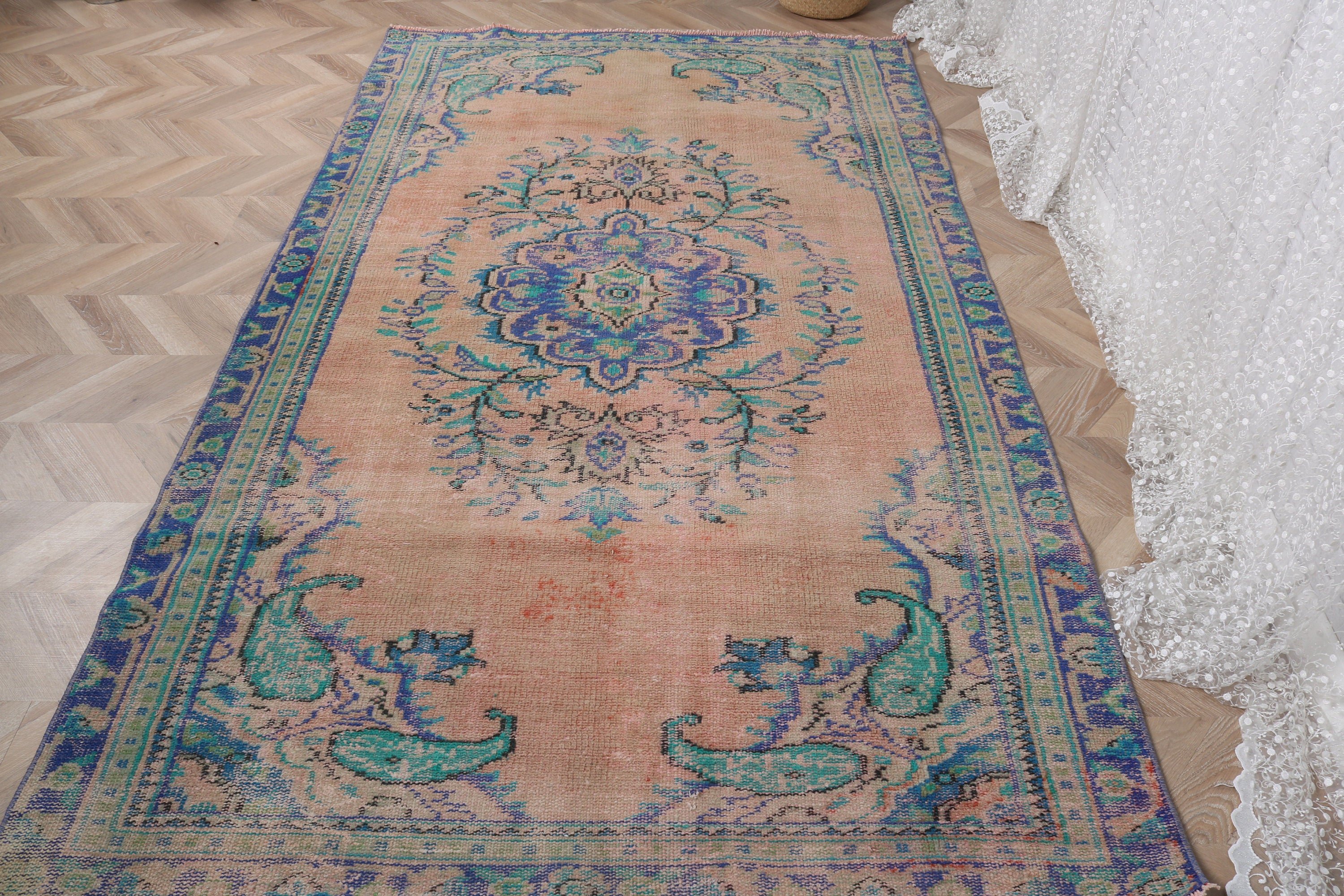 Vintage Halı, 4.9x8.3 ft Büyük Halı, Büyük Vintage Halılar, Mutfak Halısı, Büyük Vintage Halı, Türk Halıları, Yün Halıları, Turuncu Yatak Odası Halıları