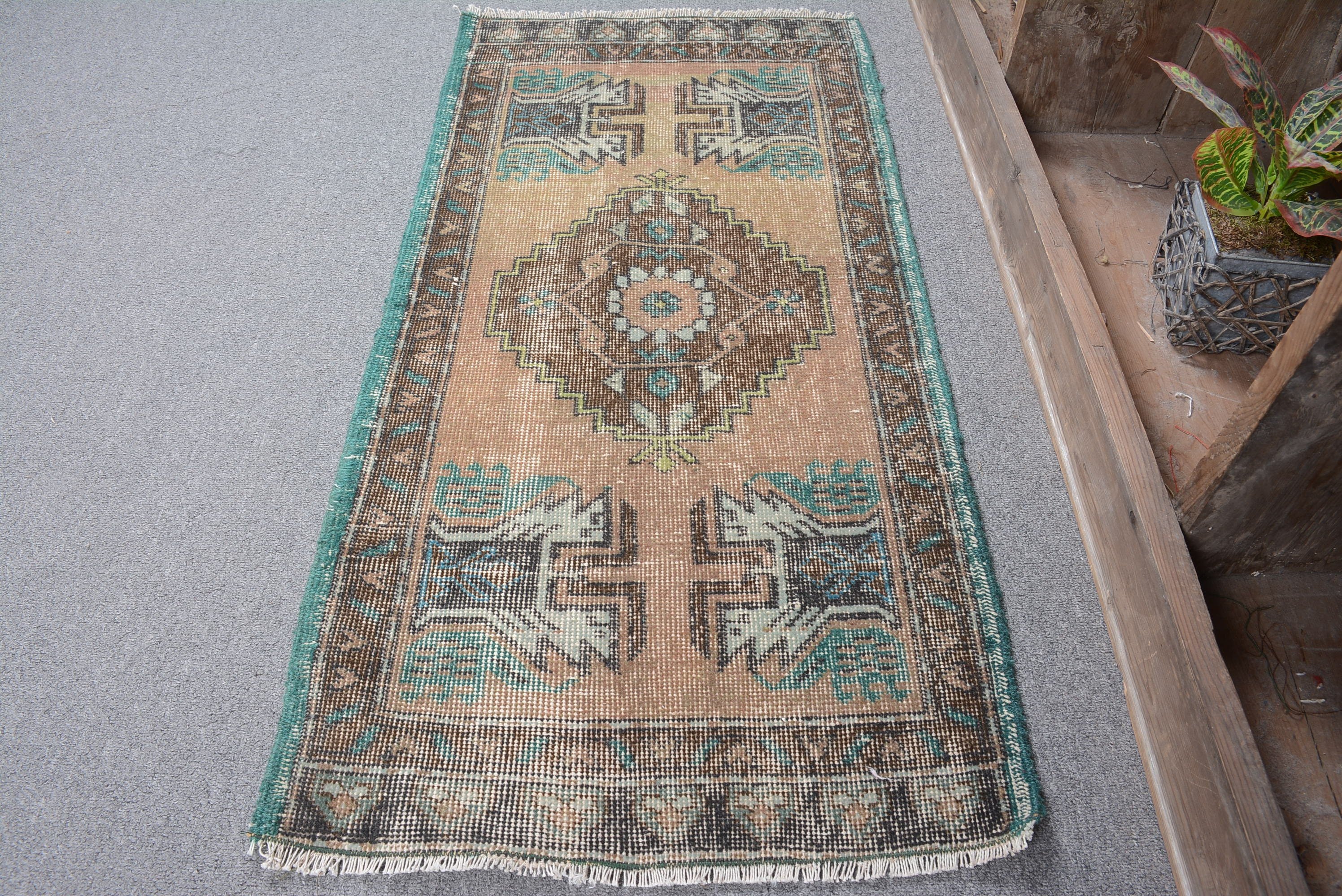 Wall Hanging Rug, Rugs for Car Mat, 1.7x3.3 ft Small Rugs, Cool Rugs, Turkish Rug, Bath Rugs, Vintage Rug, Brown Anatolian Rug, Floor Rug