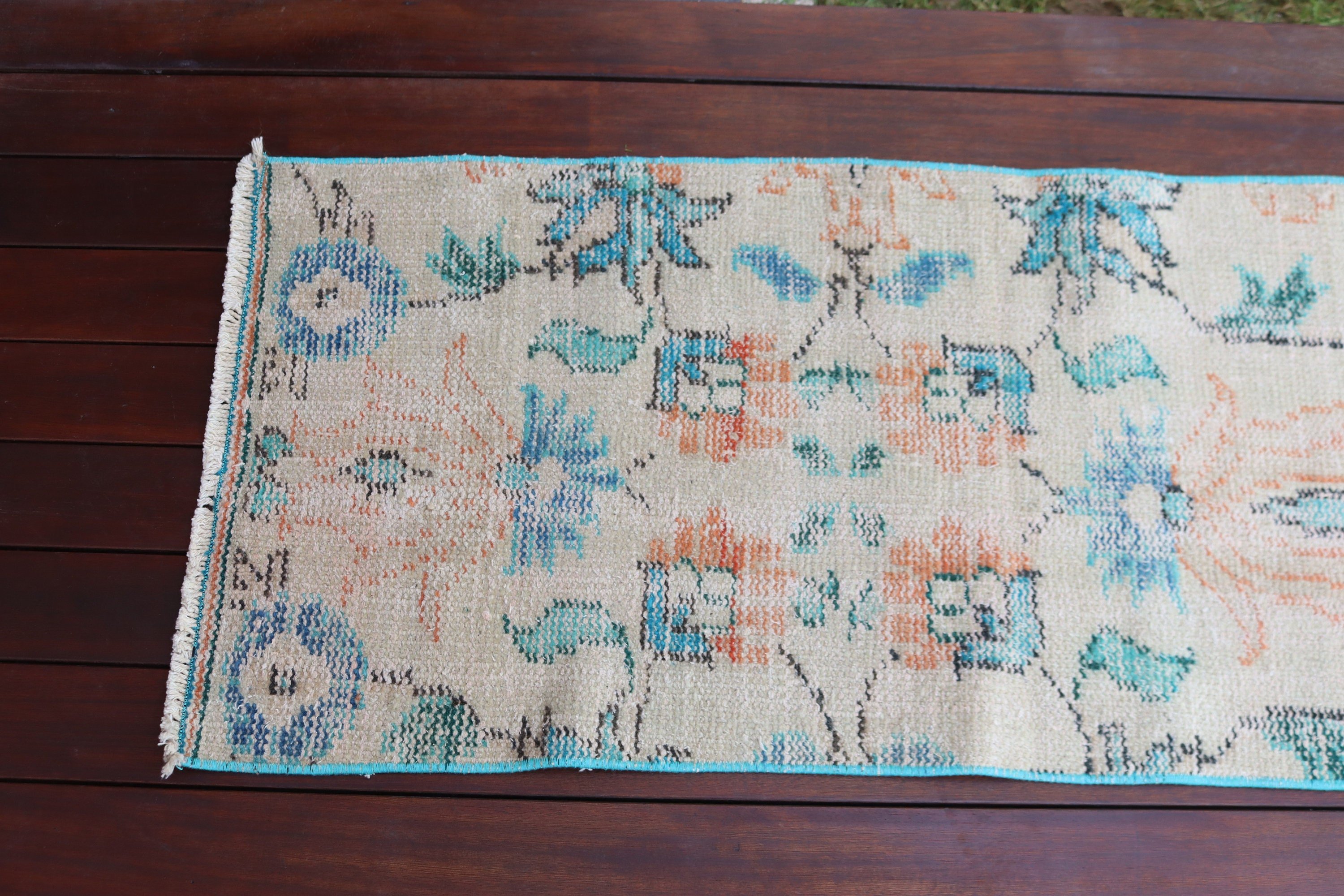 Door Mat Rug, Beige  1.8x4.4 ft Small Rugs, Anatolian Rugs, Turkish Rugs, Oriental Rugs, Small Area Rug, Vintage Rugs