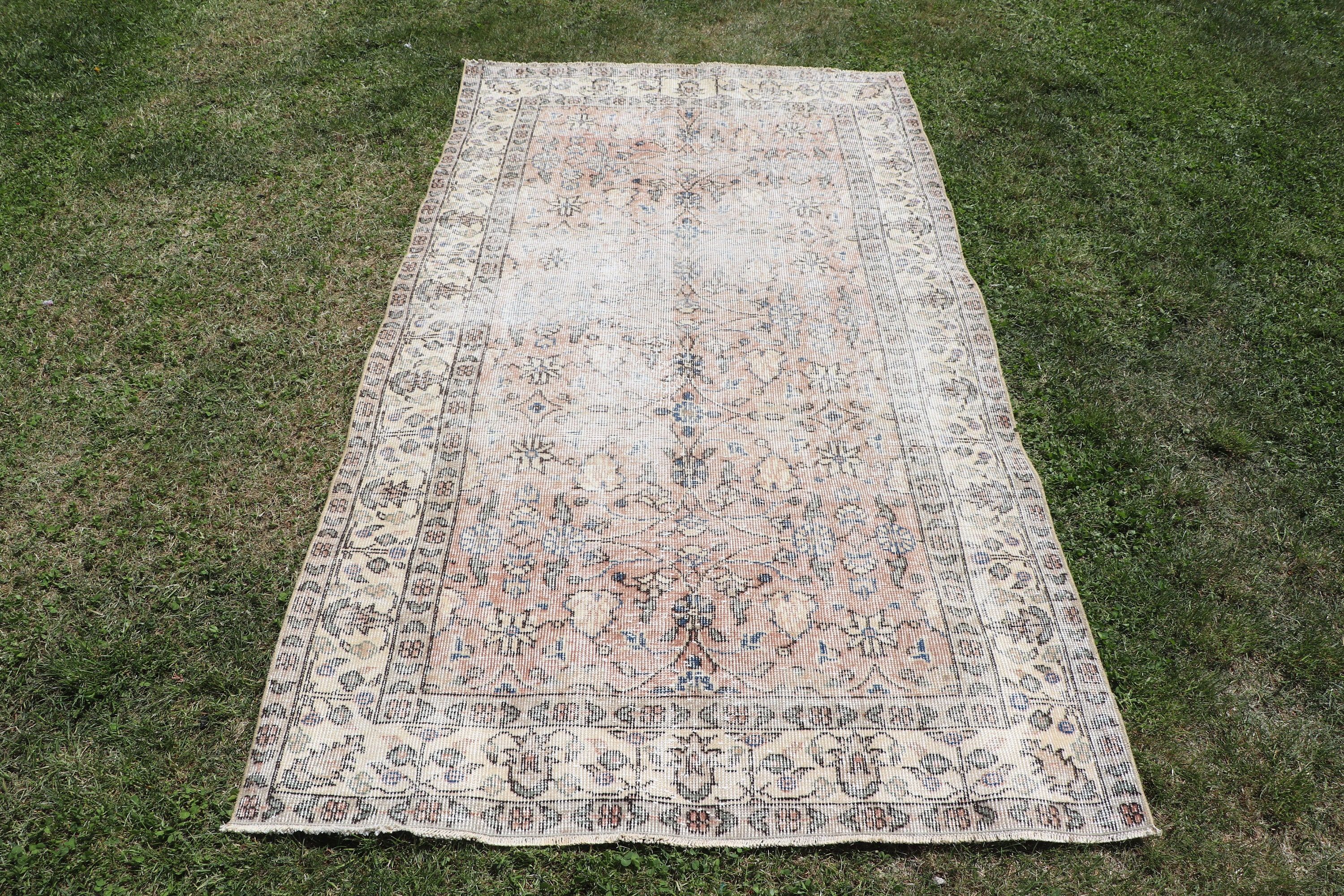 Brown Kitchen Rug, Turkish Rug, Boho Rugs, Vintage Rug, Luxury Rugs, Rugs for Bedroom, 3.6x6.5 ft Accent Rug, Decorative Rugs, Kitchen Rugs