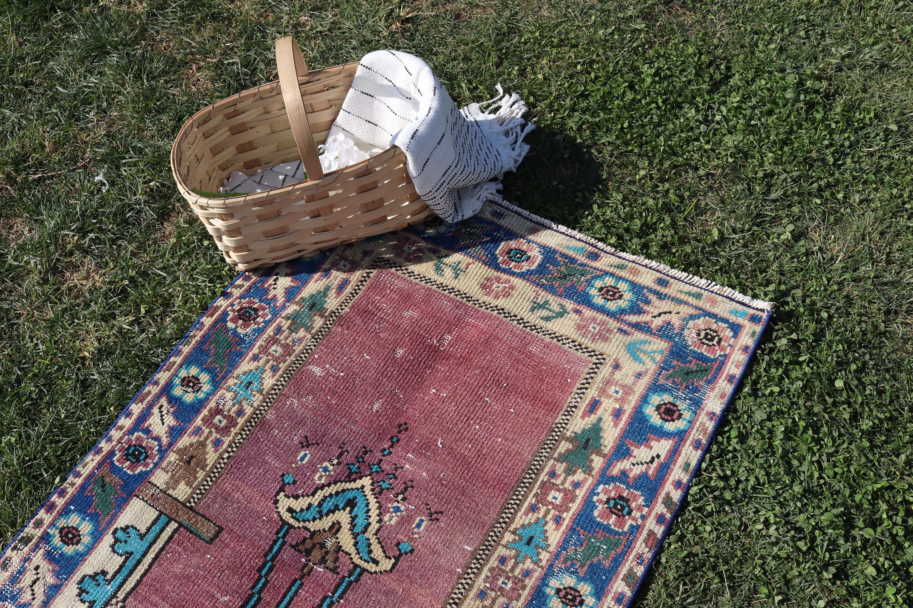 Turkish Rugs, Wall Hanging Rug, Organic Rugs, 2.6x4.4 ft Small Rugs, Luxury Rug, Floor Rugs, Vintage Rugs, Bath Rugs, Purple Home Decor Rug