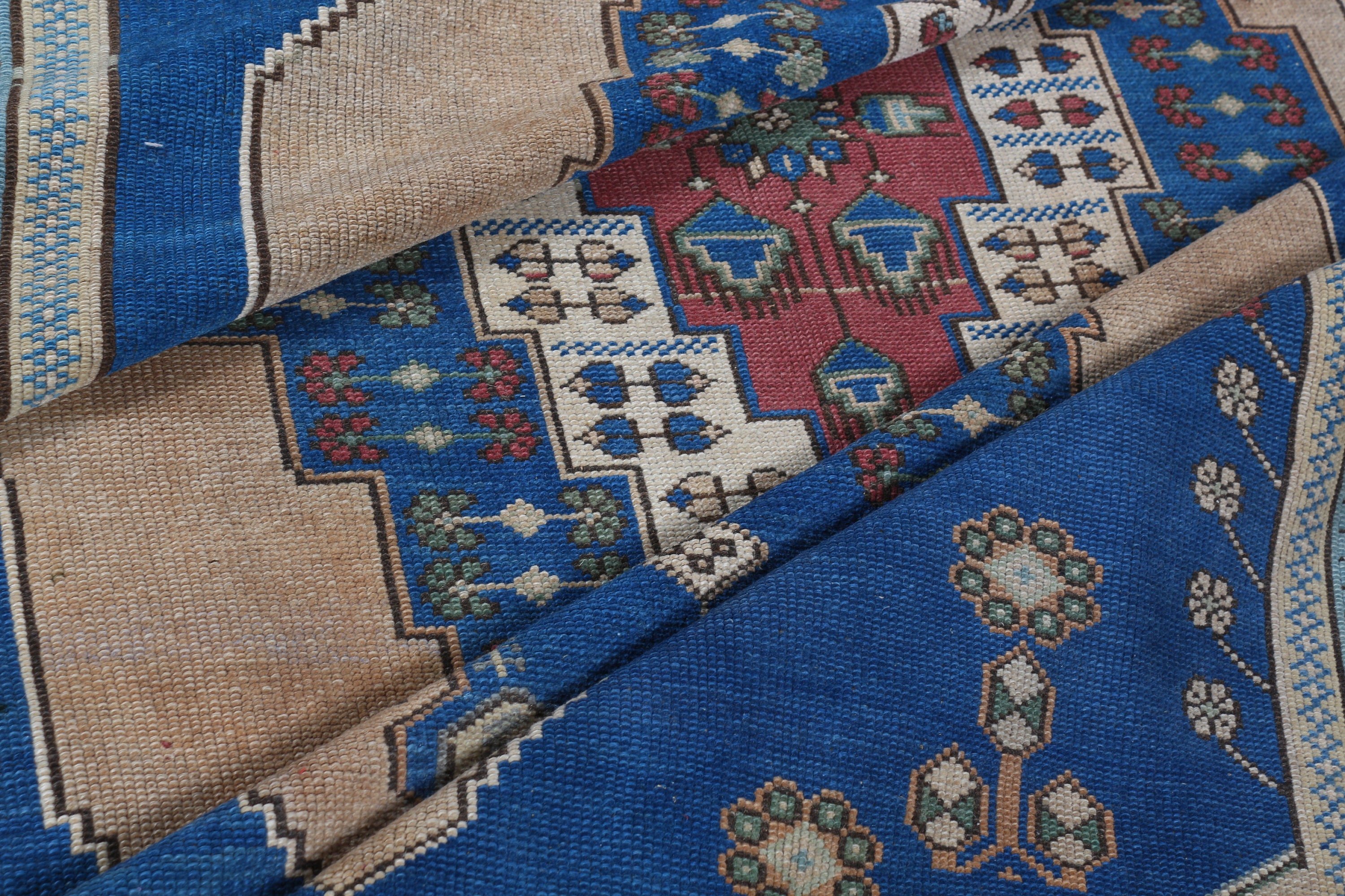 4.8x8.8 ft Large Rug, Turkish Rug, Blue Moroccan Rugs, Natural Rug, Vintage Rugs, Oriental Rugs, Salon Rug, Bedroom Rugs