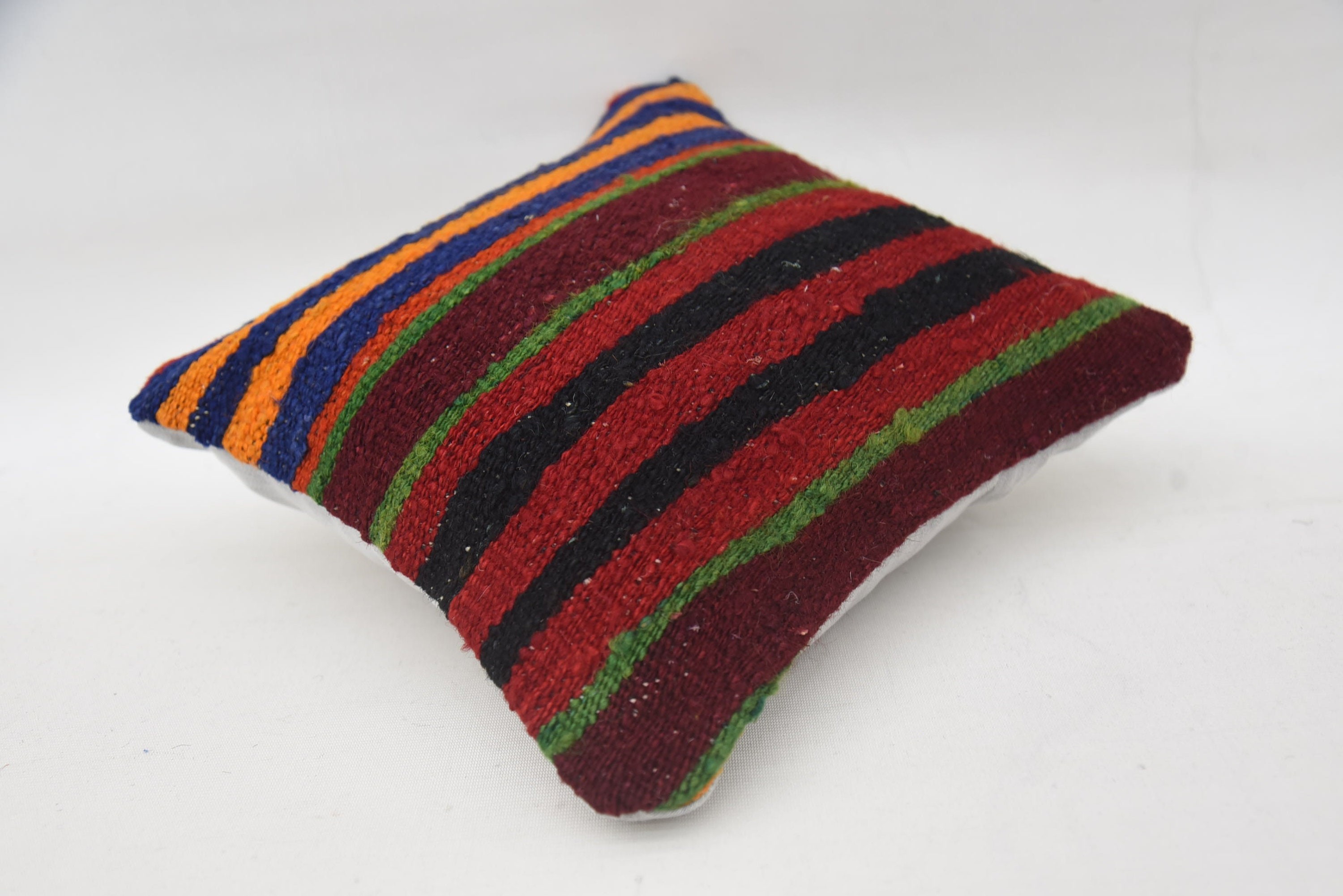 Handwoven Pillow Cover Pillow Cover, Turkish Kilim Pillow, Turkish Pillow, 12"x12" Red Cushion Case, Kilim Pillow Cover, Natural Pillow