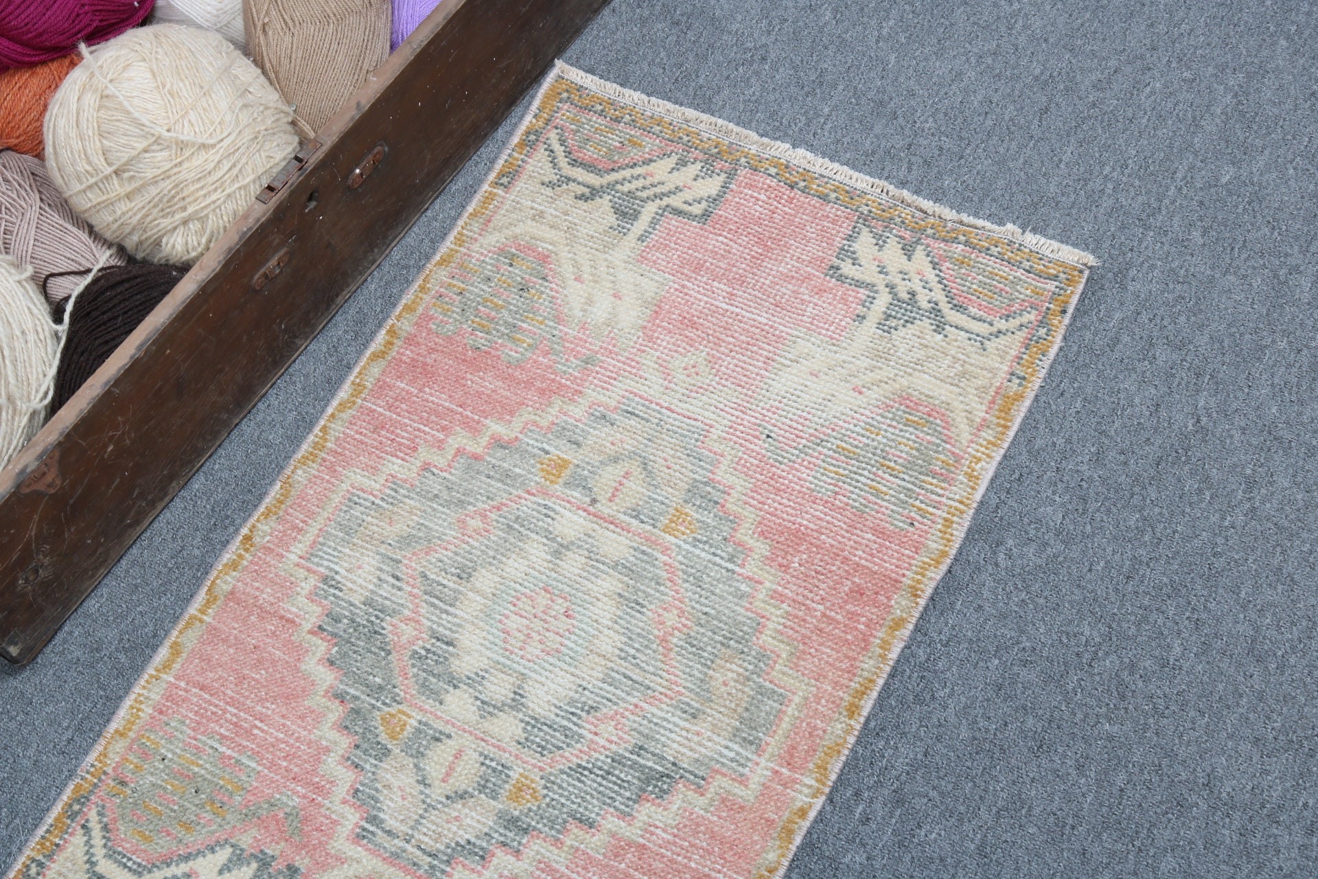 Vintage Rugs, Nursery Rug, Bedroom Rug, Handwoven Rug, Turkish Rugs, Aztec Rug, Oushak Rug, 1.5x2.9 ft Small Rugs, Red Handwoven Rug