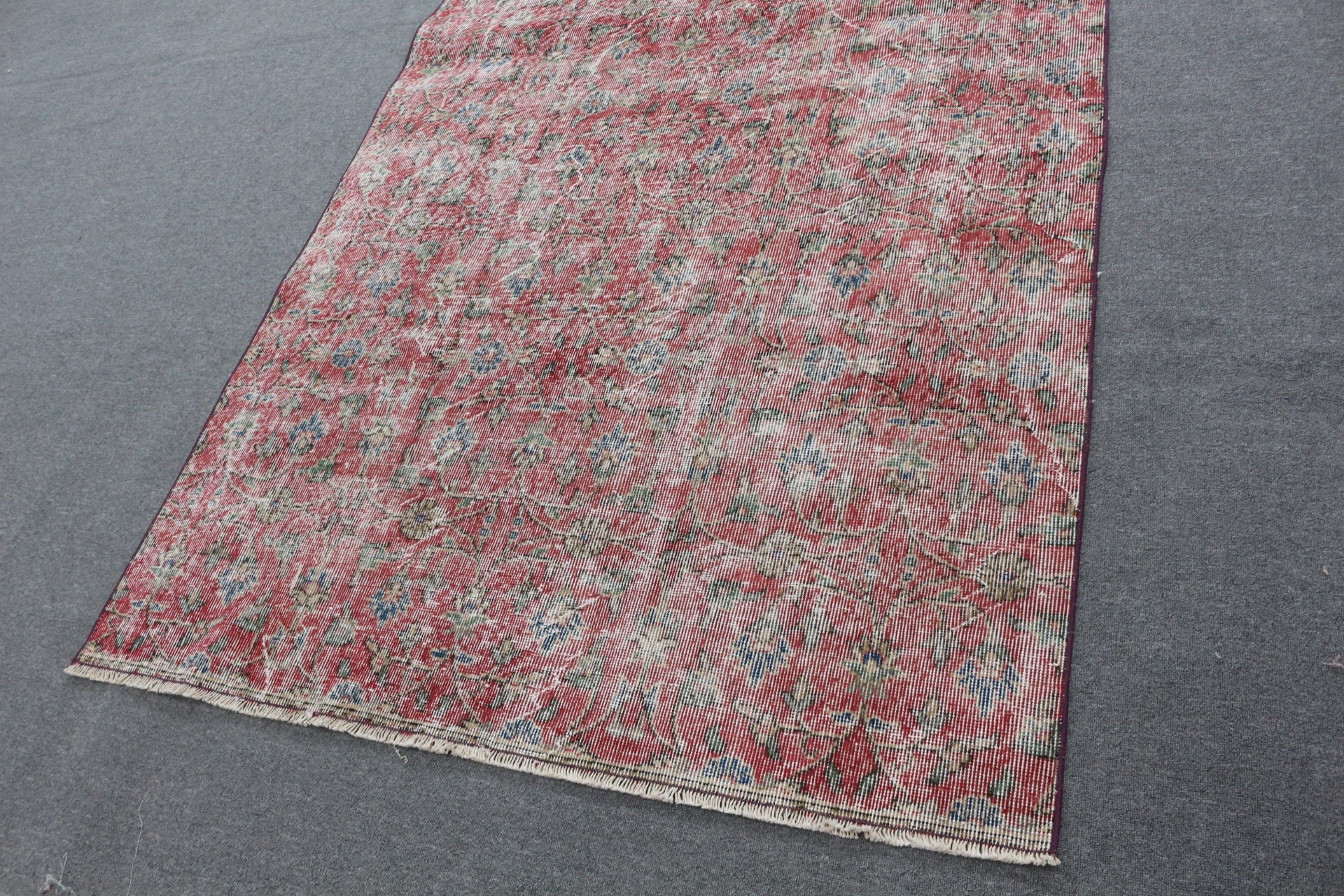 Vintage Rugs, 4.9x9.5 ft Large Rug, Turkish Rugs, Living Room Rug, Salon Rugs, Bedroom Rug, Rugs for Salon, Cool Rugs, Red Wool Rugs