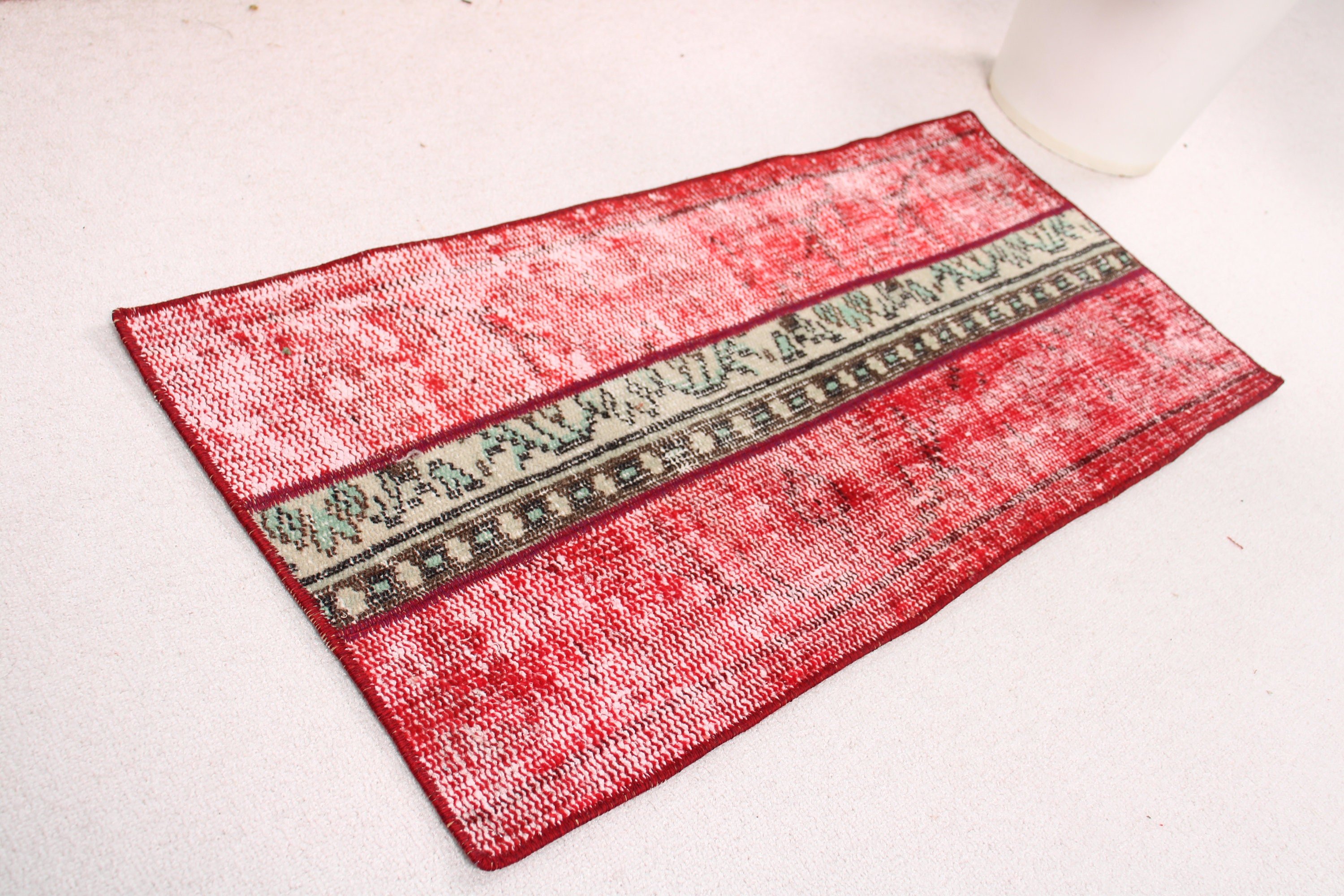 Bath Rugs, 1.5x3.2 ft Small Rugs, Kitchen Rugs, Vintage Rugs, Turkish Rugs, Moroccan Rugs, Red Wool Rug, Boho Rug, Rugs for Small Area