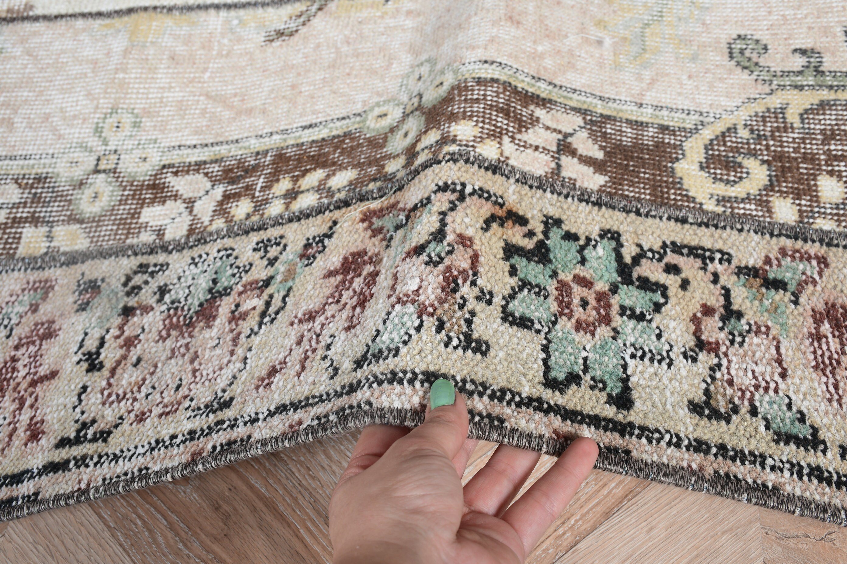 Home Decor Rugs, Beige Kitchen Rug, Bath Rug, Car Mat Rug, Moroccan Rugs, Turkish Rug, Rugs for Bedroom, Vintage Rug, 2x4.4 ft Small Rugs