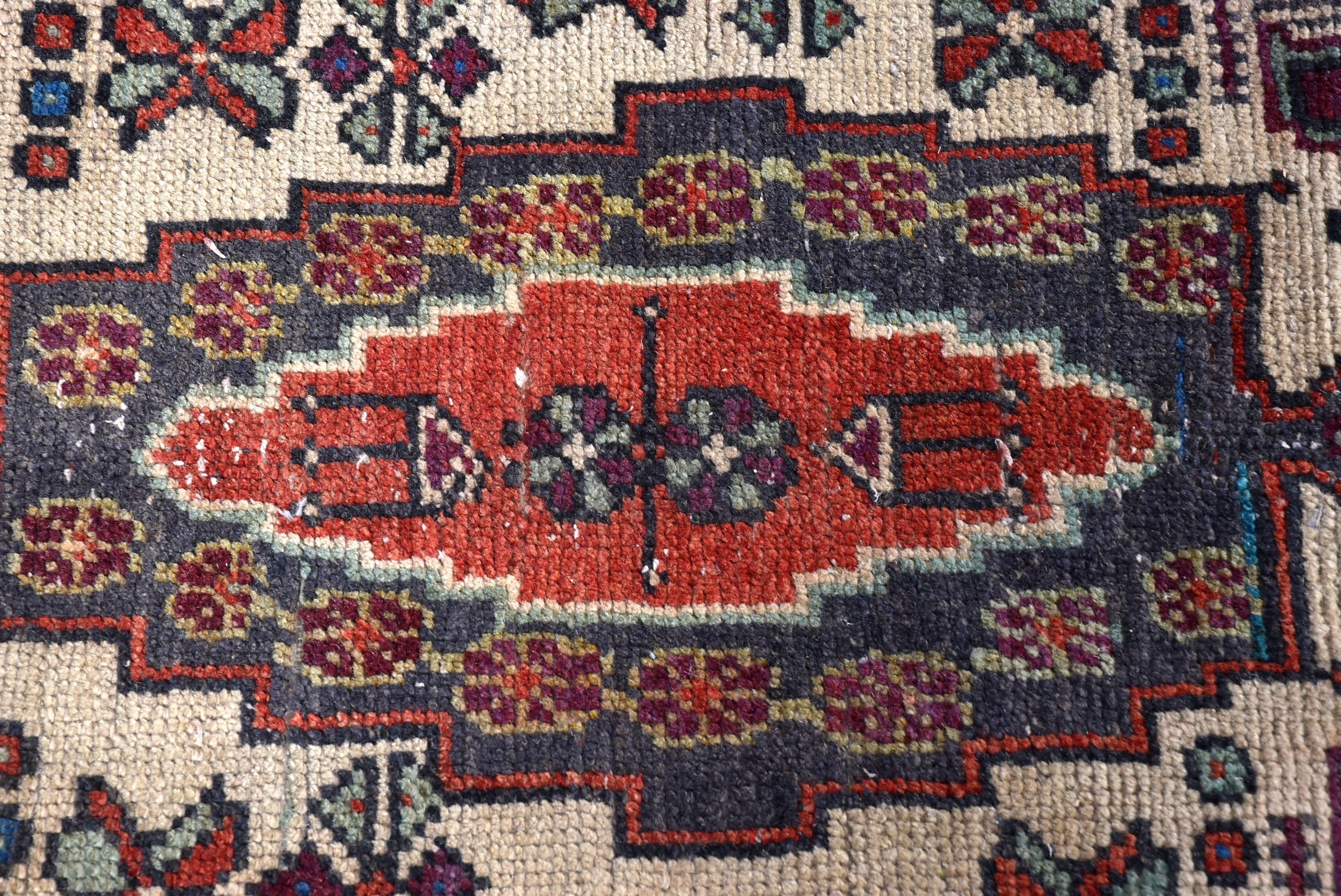 Türk Halısı, 2.1x5.6 ft Yolluk Halıları, Kabile Halısı, Merdiven Halıları, Modern Halılar, Mor Geometrik Halı, Vintage Halılar, Mutfak Halıları