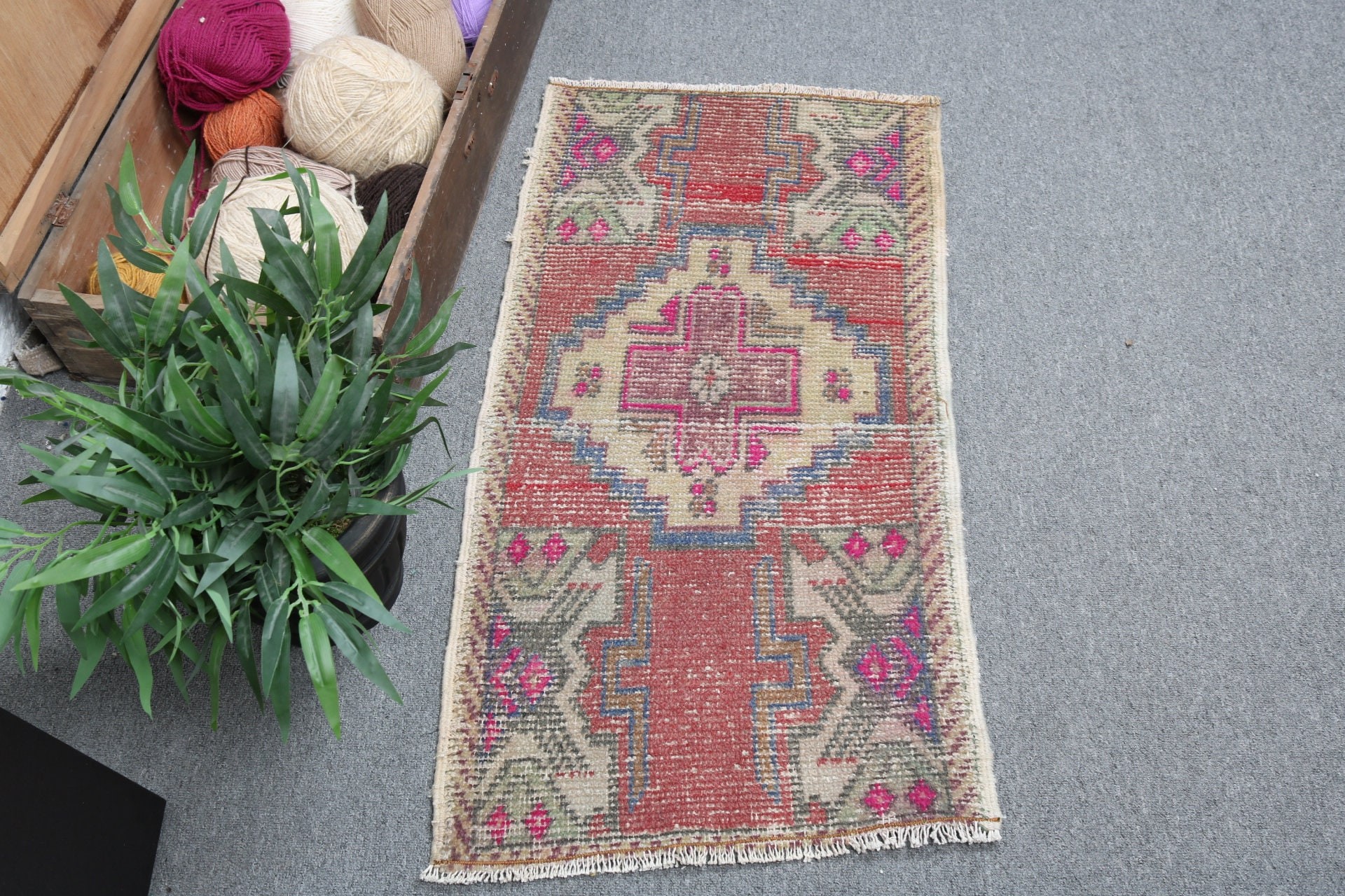 Antique Rugs, 1.6x3 ft Small Rug, Boho Rug, Wall Hanging Rugs, Modern Rugs, Vintage Rugs, Red Flatweave Rugs, Turkish Rug, Bedroom Rugs