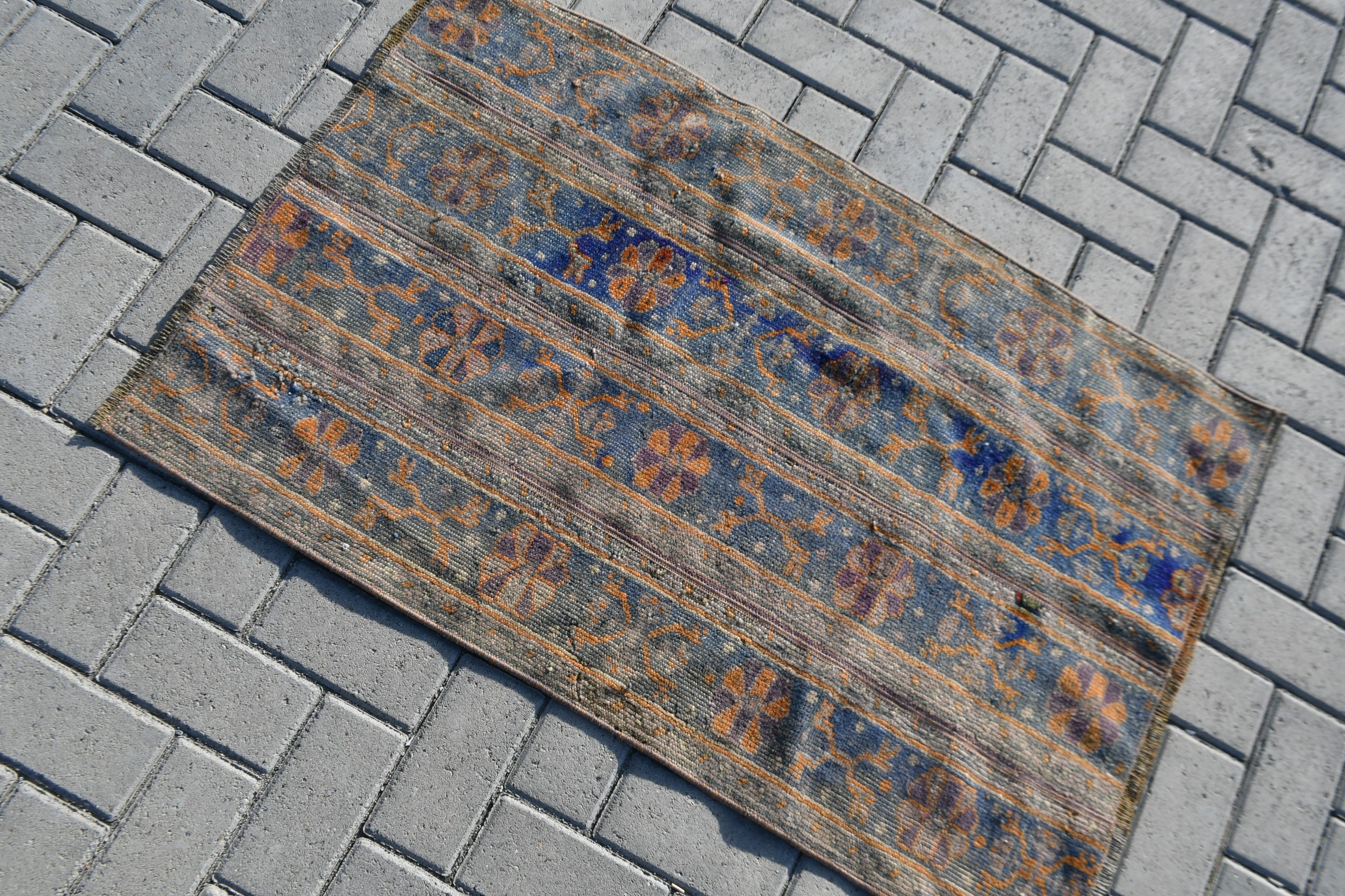Wool Rug, Rugs for Car Mat, Blue Home Decor Rugs, Bath Rugs, Vintage Rugs, Turkish Rugs, Oriental Rugs, Car Mat Rugs, 2.4x3.7 ft Small Rug