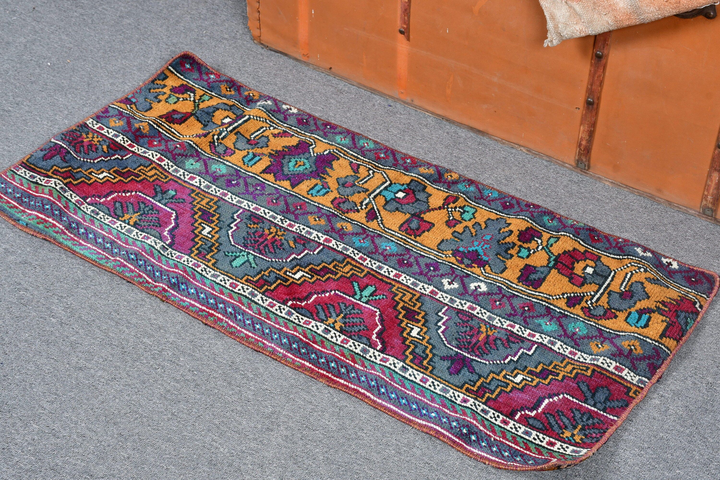 Parlak Halılar, Vintage Halılar, Mavi Ev Dekorasyonu Halıları, 1.6x3.3 ft Küçük Halılar, Ev Dekorasyonu Halısı, Banyo Halısı, Mutfak Halısı, Türk Halıları