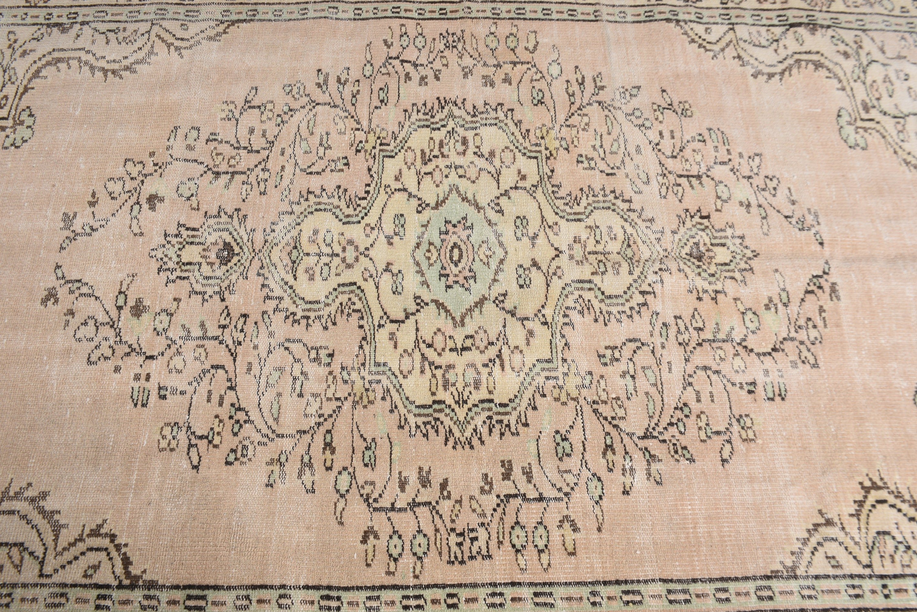 Büyük Vintage Halı, Türk Halıları, Dış Mekan Halıları, Harika Halılar, 5,1x8,6 ft Büyük Halılar, Vintage Halı, Oushak Halı, Yatak Odası Halısı, Bej Oryantal Halılar