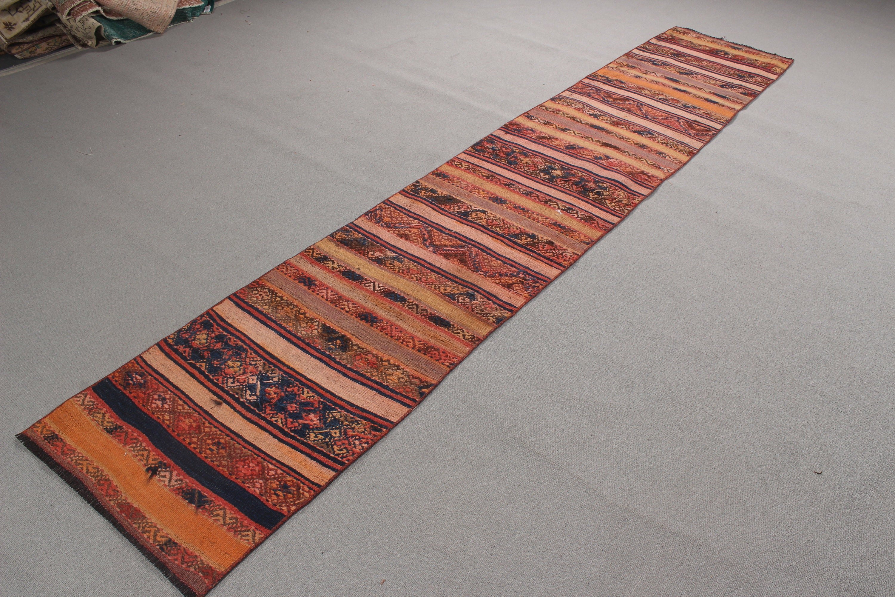 Kitchen Rugs, Office Rugs, Turkish Rugs, Vintage Rugs, Luxury Rug, Kilim, Beni Ourain Runner Rug, 2x10.7 ft Runner Rug, Brown Moroccan Rugs