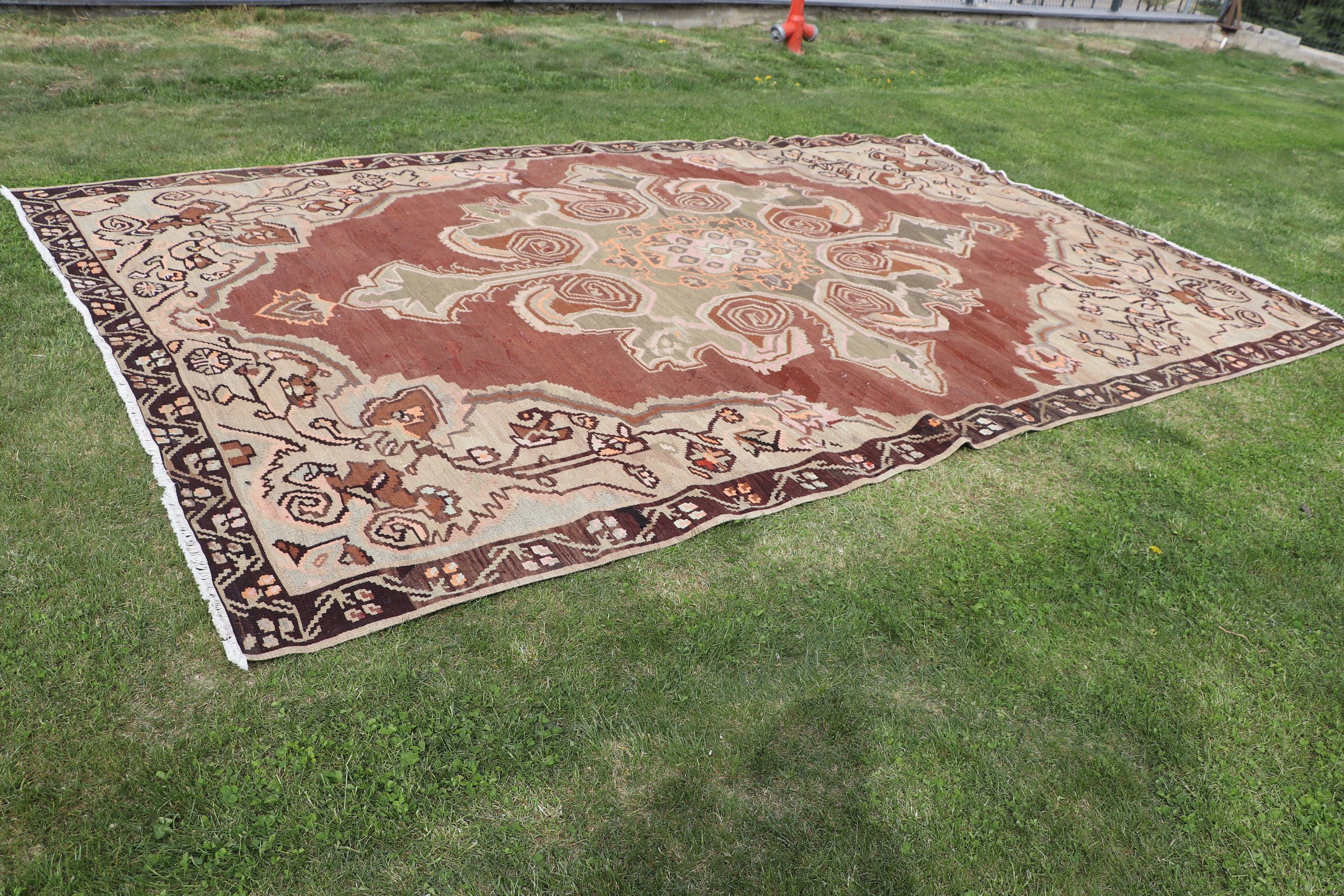 Oversize Vintage Rug, Vintage Rugs, Bedroom Rug, Bronze Home Decor Rug, 8.1x13.6 ft Oversize Rug, Turkish Rugs, Outdoor Rugs, Antique Rug