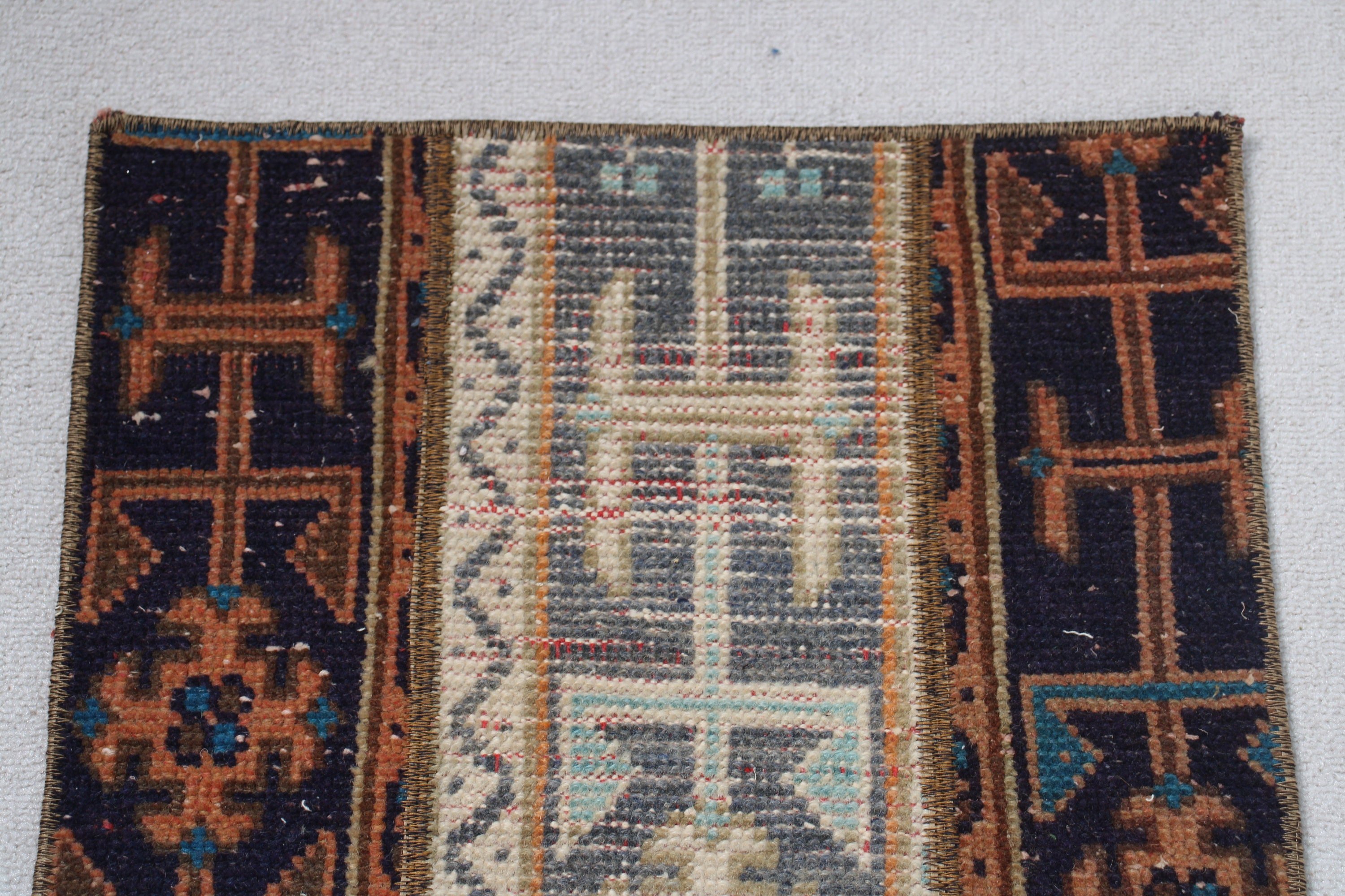 Lüks Halılar, Türk Halıları, Küçük Alan Halısı, Bohem Halısı, Vintage Halı, Yün Halılar, 1.6x2.3 ft Küçük Halılar, Mavi Modern Halı, Küçük Vintage Halı