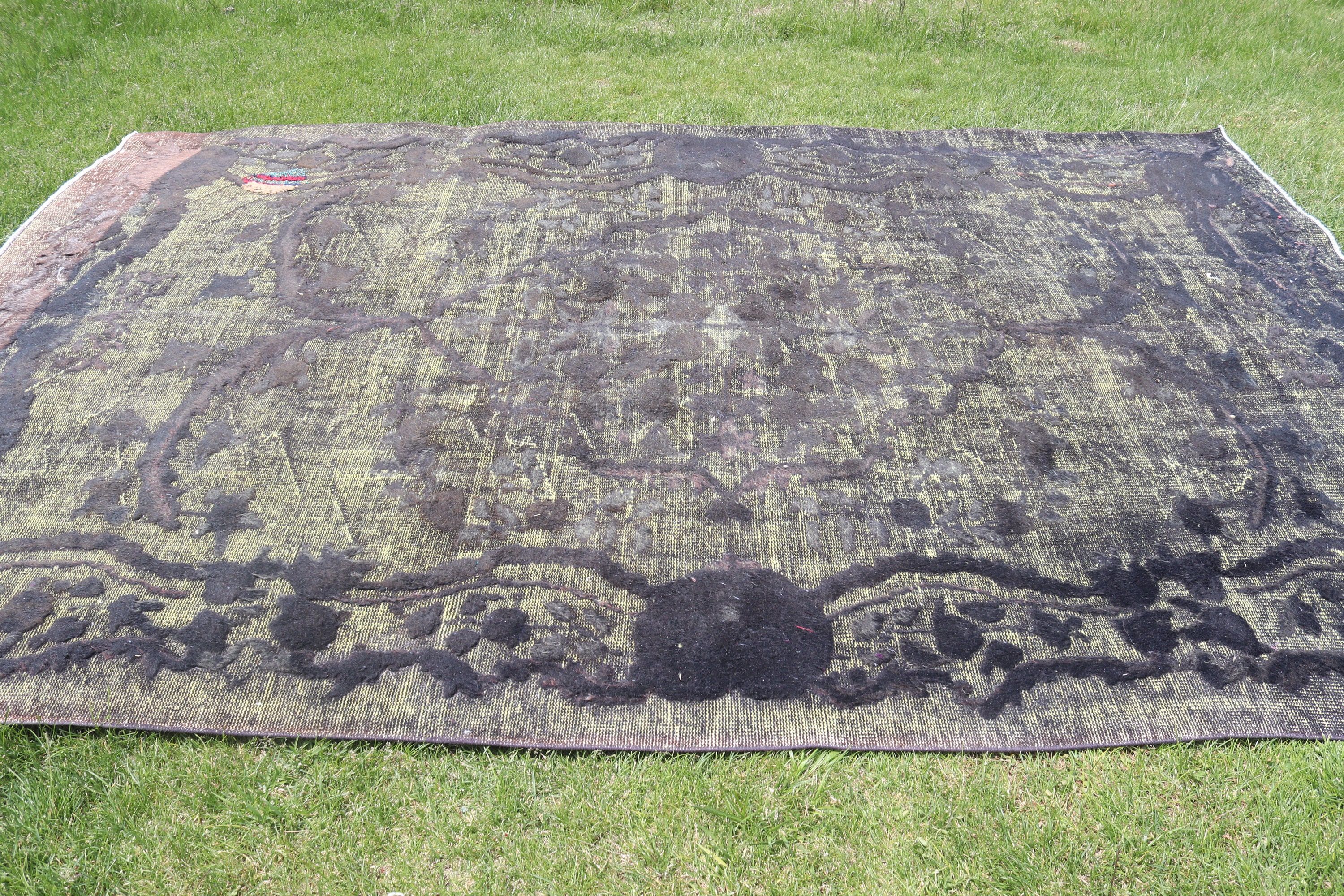 7x10.4 ft Oversize Rugs, Oushak Rugs, Living Room Rug, Bronze Statement Rug, Rugs for Salon, Vintage Rugs, Turkish Rugs