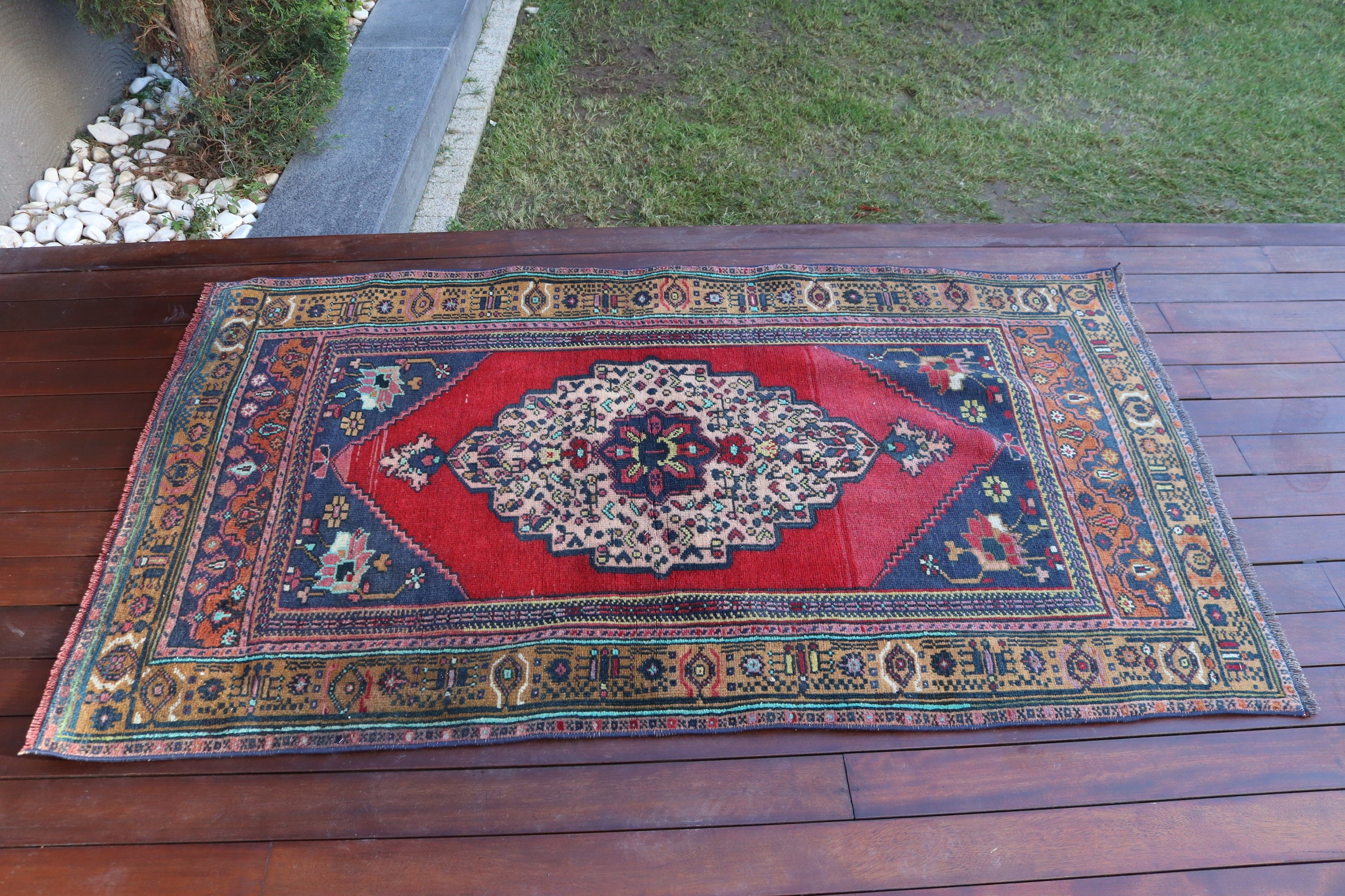 Office Rugs, Turkish Rug, Red Oriental Rugs, Home Decor Rug, Bedroom Rugs, Rugs for Entry, Vintage Rugs, Wool Rug, 3.3x5.7 ft Accent Rug