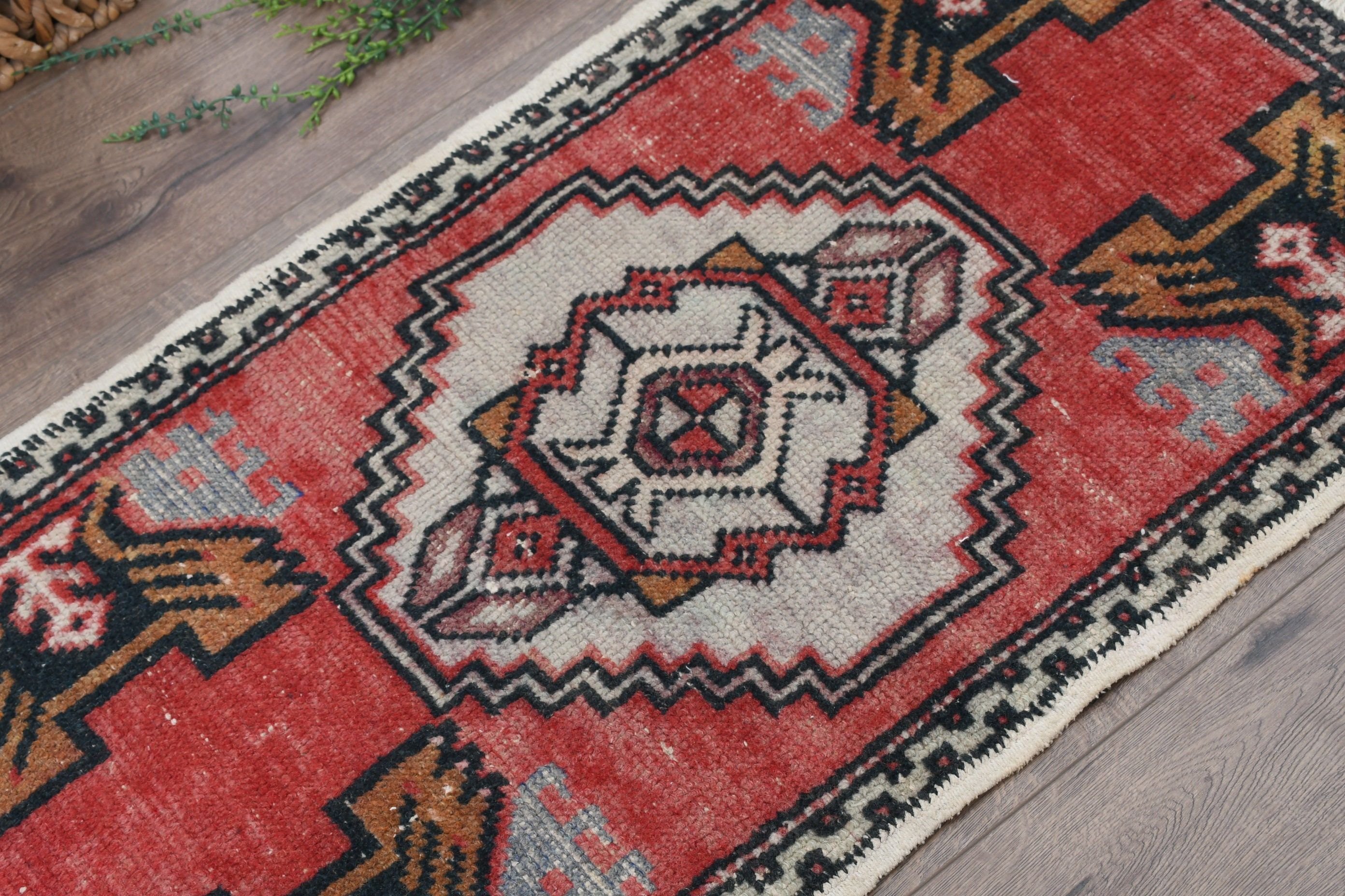 Red Wool Rugs, Vintage Rugs, Turkish Rug, Rugs for Door Mat, 1.7x3 ft Small Rug, Antique Rug, Wall Hanging Rug, Moroccan Rug, Car Mat Rug