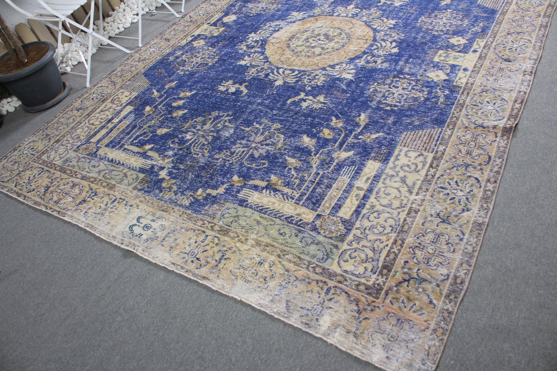 Blue Moroccan Rug, Salon Rug, Oriental Rug, Aztec Rug, Turkish Rug, 8.1x10.9 ft Oversize Rugs, Living Room Rugs, Vintage Rugs, Antique Rug