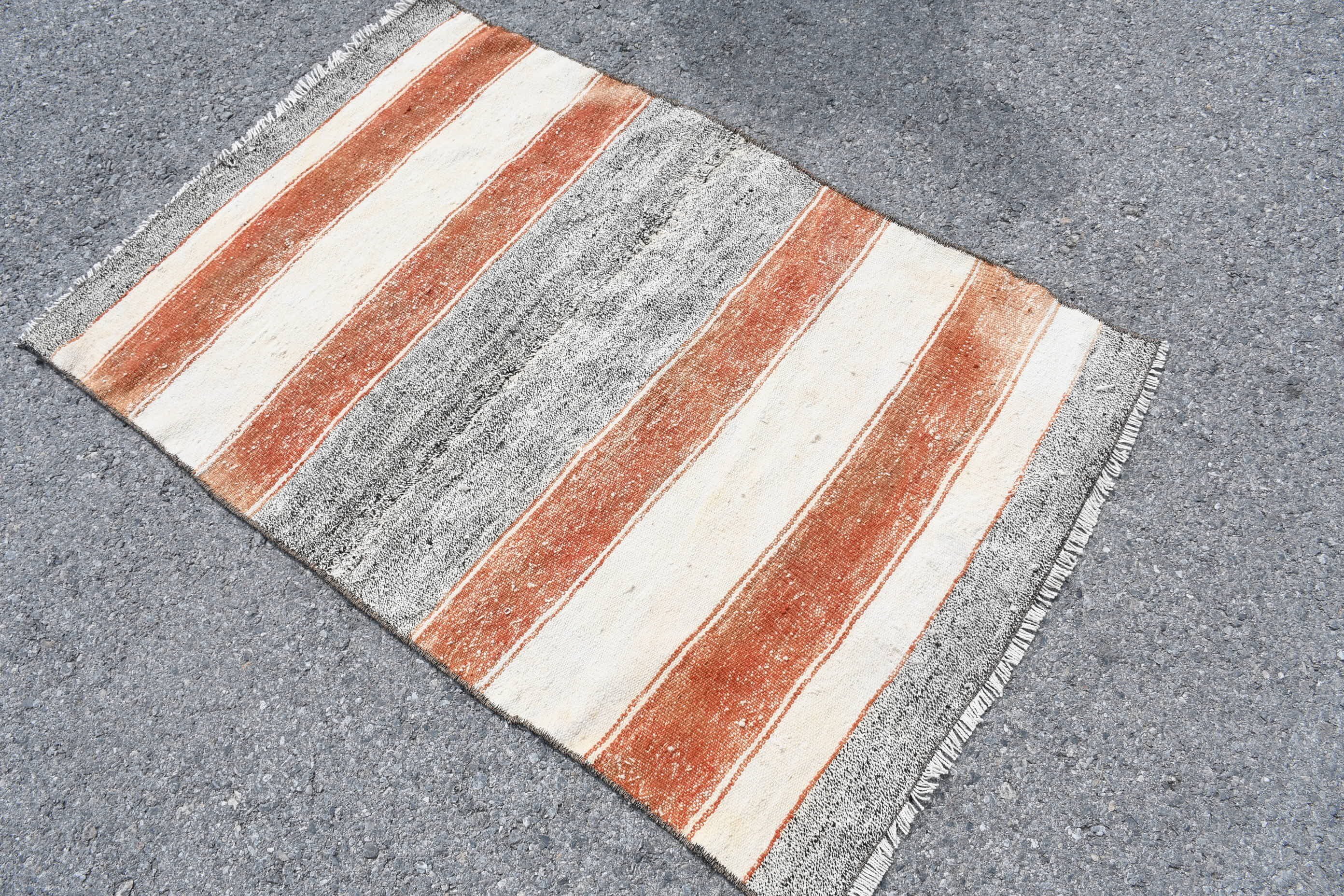 Anatolian Rug, Kilim, Car Mat Rug, Floor Rug, Orange Oriental Rug, 2.8x4.6 ft Small Rug, Turkish Rug, Old Rug, Kitchen Rug, Vintage Rug