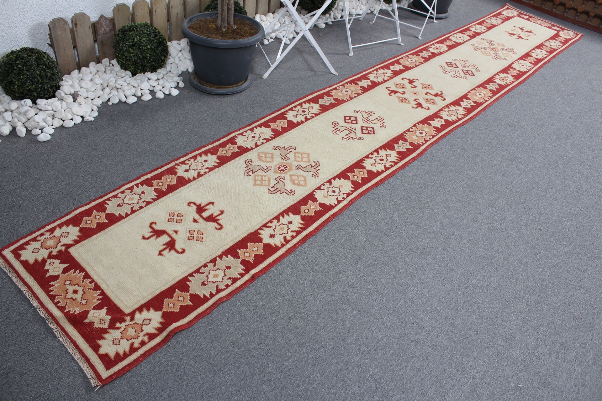 Bej Fas Halısı, Mutfak Halıları, Türk Halısı, Merdiven Halısı, Eski Halılar, 2,2x13,9 ft Runner Halısı, Yatak Odası Halıları, Vintage Halı, Oryantal Halı