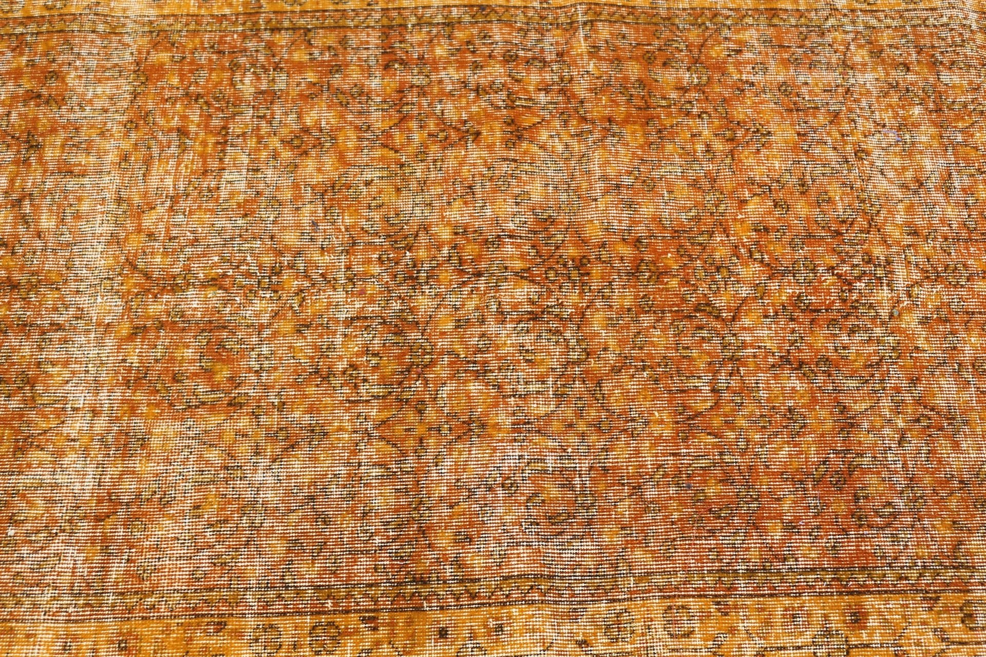 Orange Wool Rug, Oushak Rugs, Pastel Rug, Floor Rugs, Rugs for Floor, Turkish Rug, Cool Rugs, Vintage Rug, Kitchen Rug, 3.7x6.6 ft Area Rug