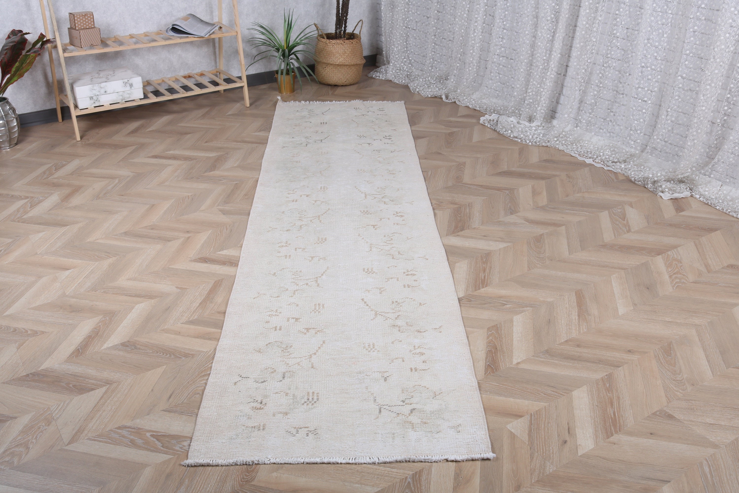 Vintage Halı, Fas Halısı, Merdiven Halısı, Bej Soğuk Halılar, 2.6x9.8 ft Runner Halıları, Türk Halıları, Koridor Halıları, Mutfak Halısı, Runner Halıları