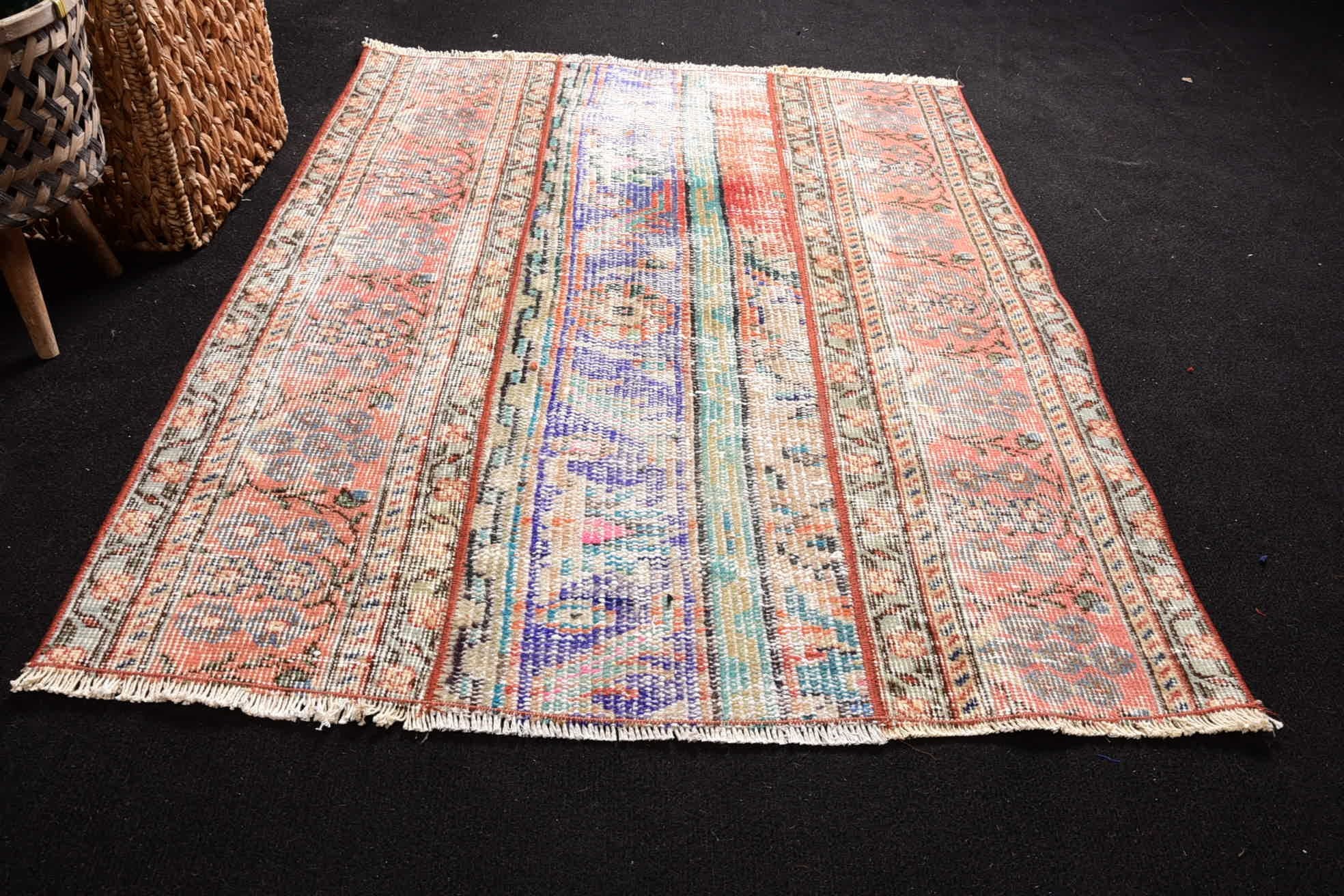 Giriş Halısı, Duvara Asılı Halılar, Vintage Halı, Mutfak Halısı, 3,1x3,7 ft Küçük Halı, Mutfak Halıları, Türk Halısı, Antika Halılar, El Dokuma Halı