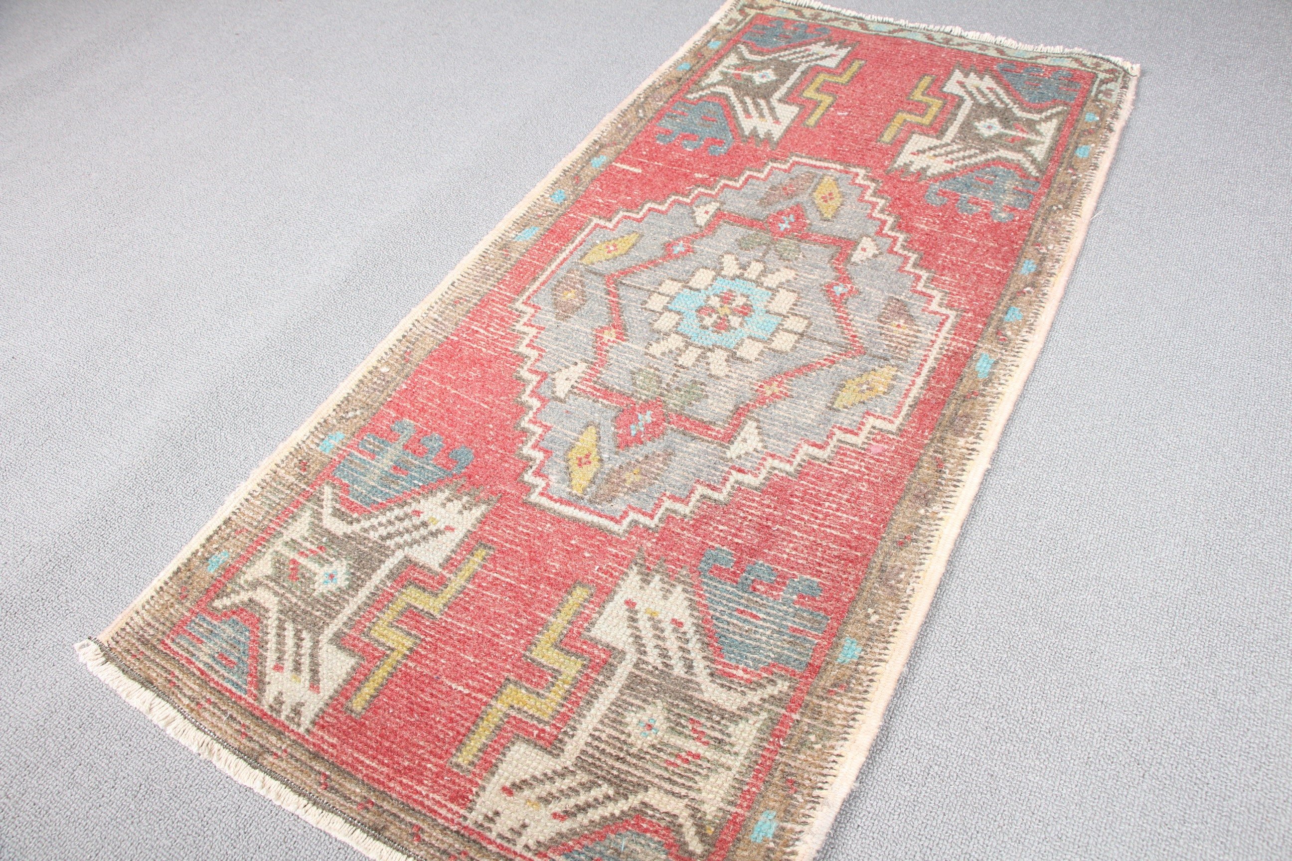 Banyo Halıları, Kırmızı Mutfak Halısı, Çocuk Halısı, Türk Halısı, Vintage Halı, 1.6x3.3 ft Küçük Halı, Fas Halısı, Oryantal Halı, Yatak Odası Halıları